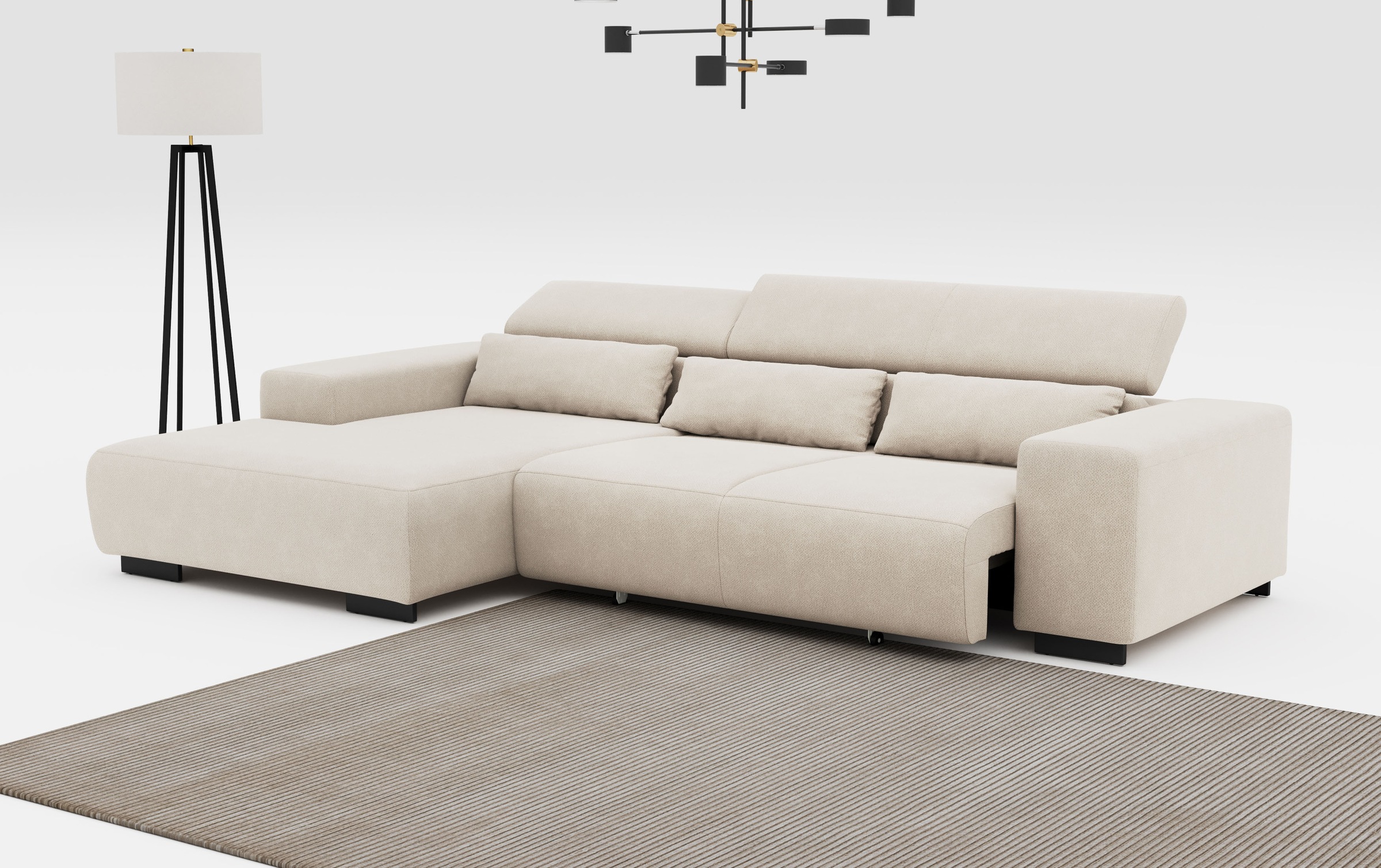 COTTA Ecksofa "Side L-Form, mit Kopfteilverstellung und Zierkissen", option günstig online kaufen