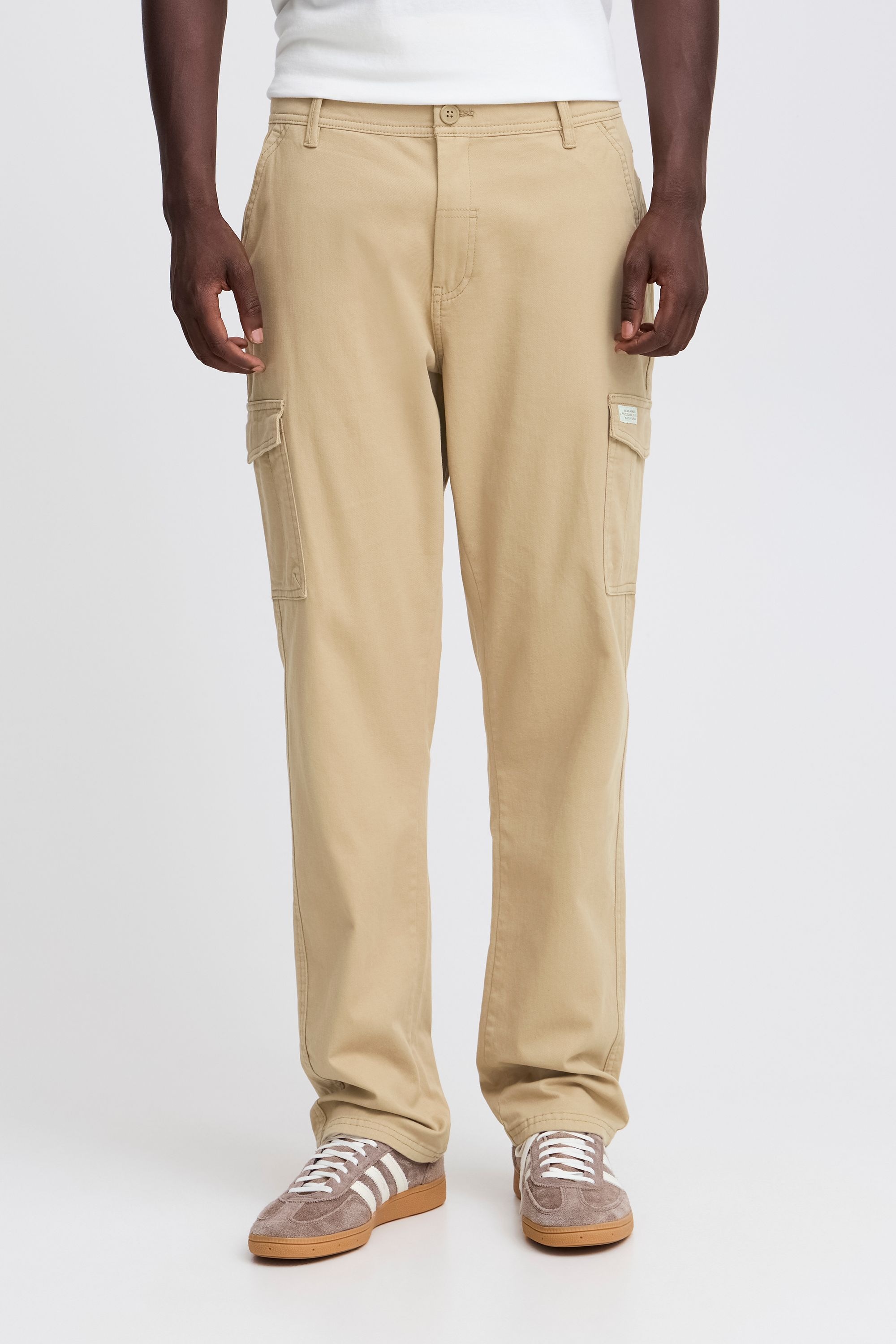 Cargohose BLEND "Cargohose BHEDNAN cargo pants", Herren, Gr. 32, Länge 32, beige (cornstalk), Obermaterial: 98% Baumwolle CO. 2% Elasthan EL., Hosen Cargohose