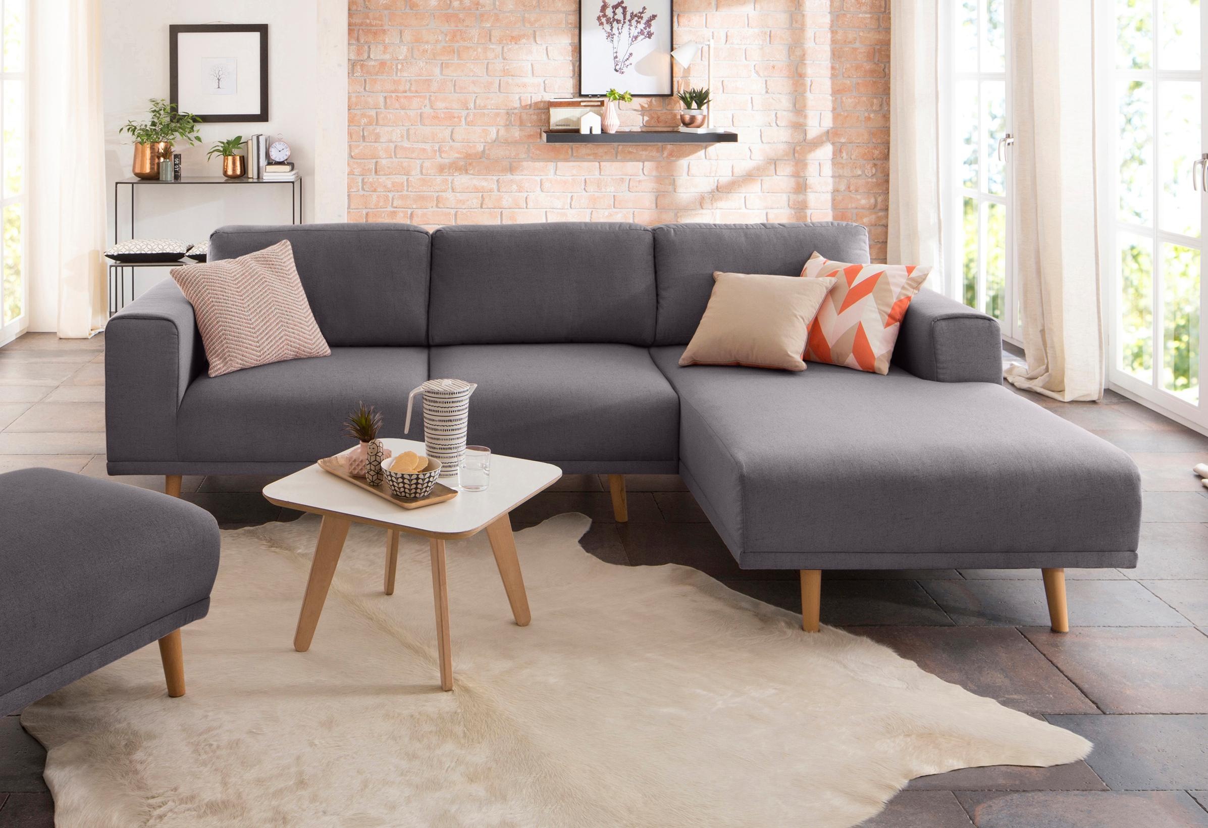 Home affaire Ecksofa »Lasse L-Form«, im scandinavischen Stil mit Holzfüßen