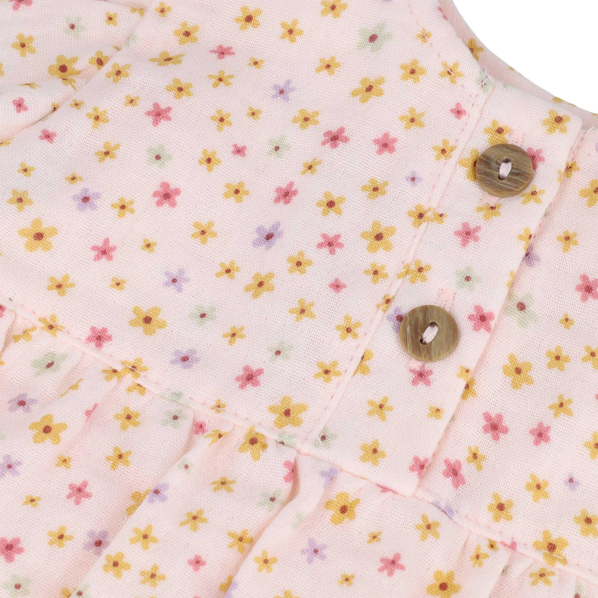 MAXIMO Shirttop 1 rosa, Blümchen, Musselin, Holzknöpfe, Baby Girl