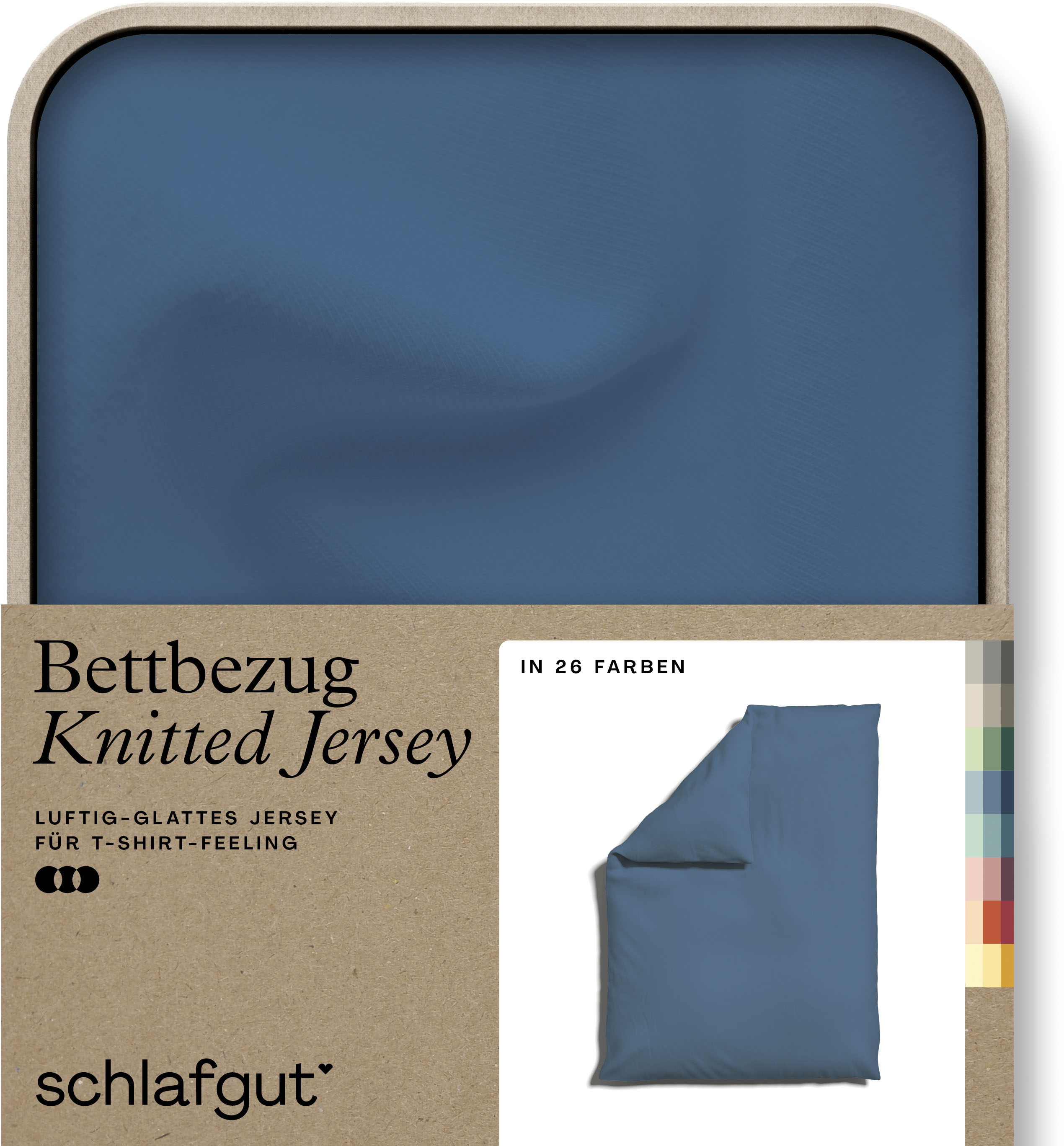 Schlafgut "Premium Bettbezug Knitted Jersey (1 St)" Ton-in-Ton Reißverschluss, Bio-Baumwolle mit Elasthan, Uni, OEKO Tex