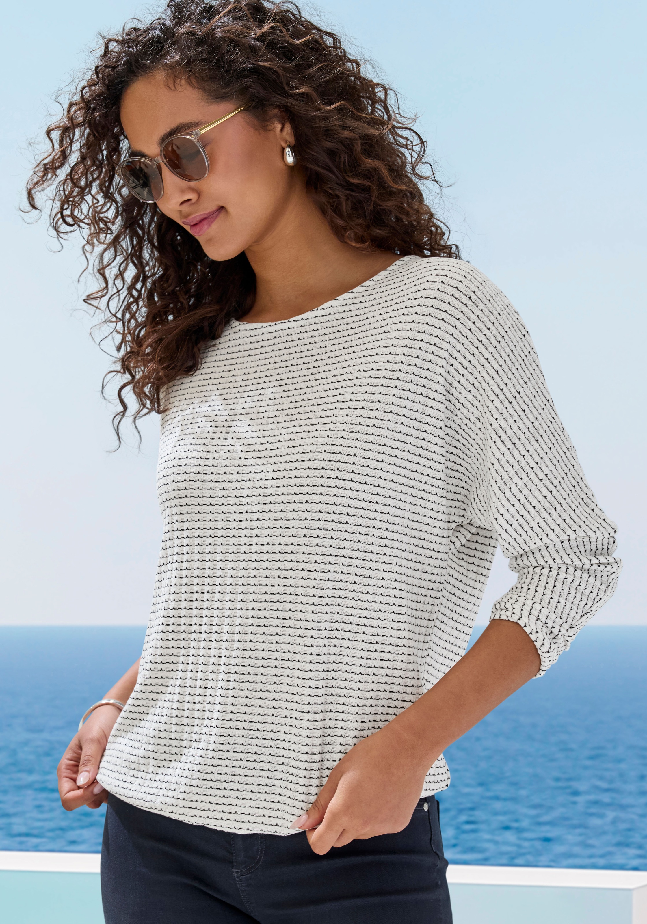 Vivance Langarmshirt "aus strukturierter Strickqualität", (Set), aus strukt günstig online kaufen