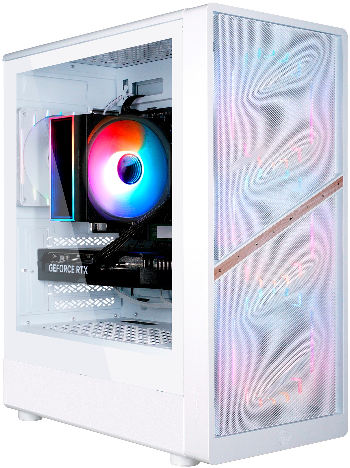 GAMEMAX Gaming-PC-Komplettsystem »MegaDeal AERIS MW 2874 AMD Ryzen 7 5700X 32GB 1TB SSD RTX 5060« 32 ″ AMD Ryzen 7 GeForce RTX 5060 32 GB RAM 1.000 GB SSD Windows 11 + MSI MAG 32C6X Curved Monitor 80cm (32")