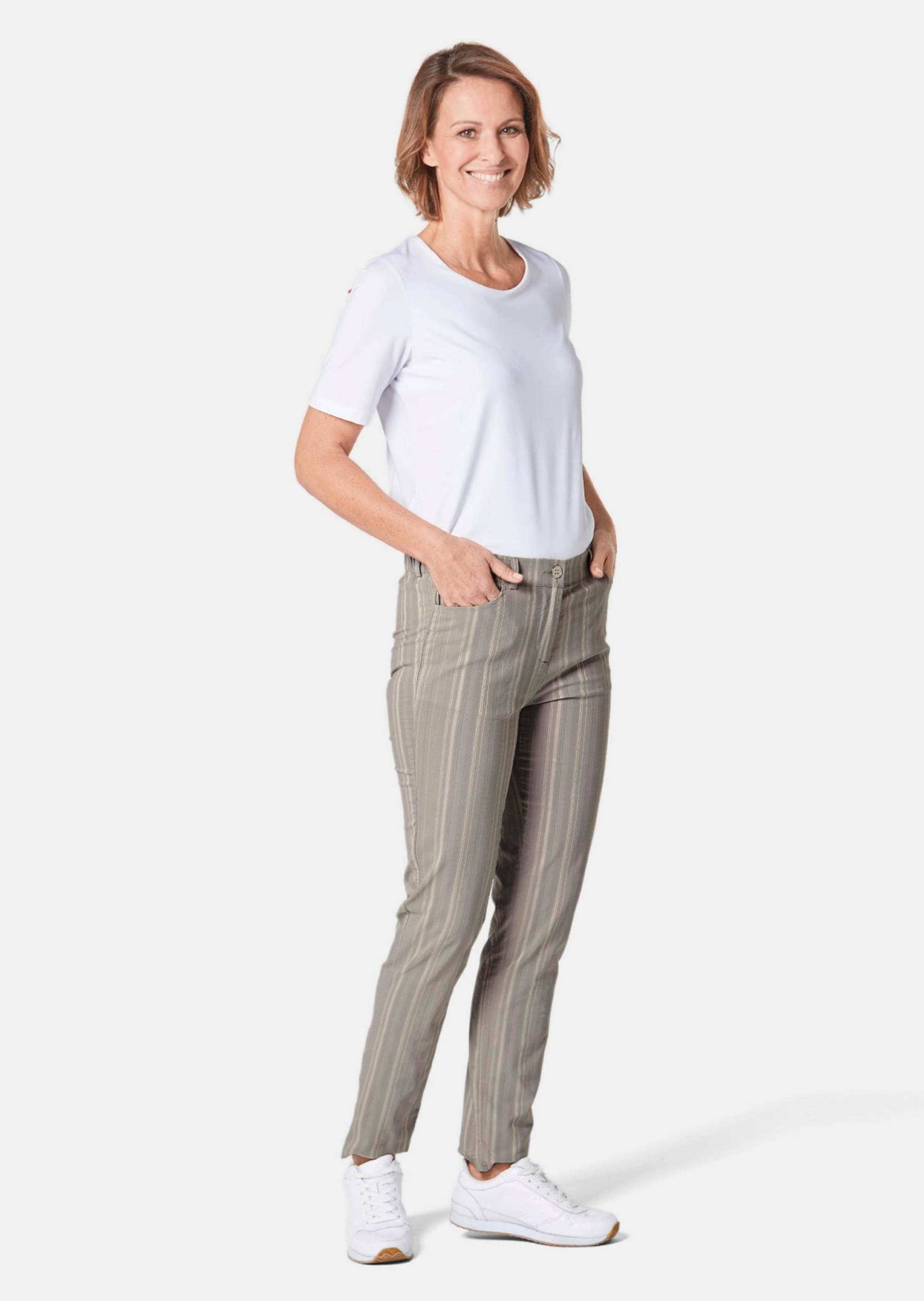 Goldner Structured Trousers Women's Grey 46 3