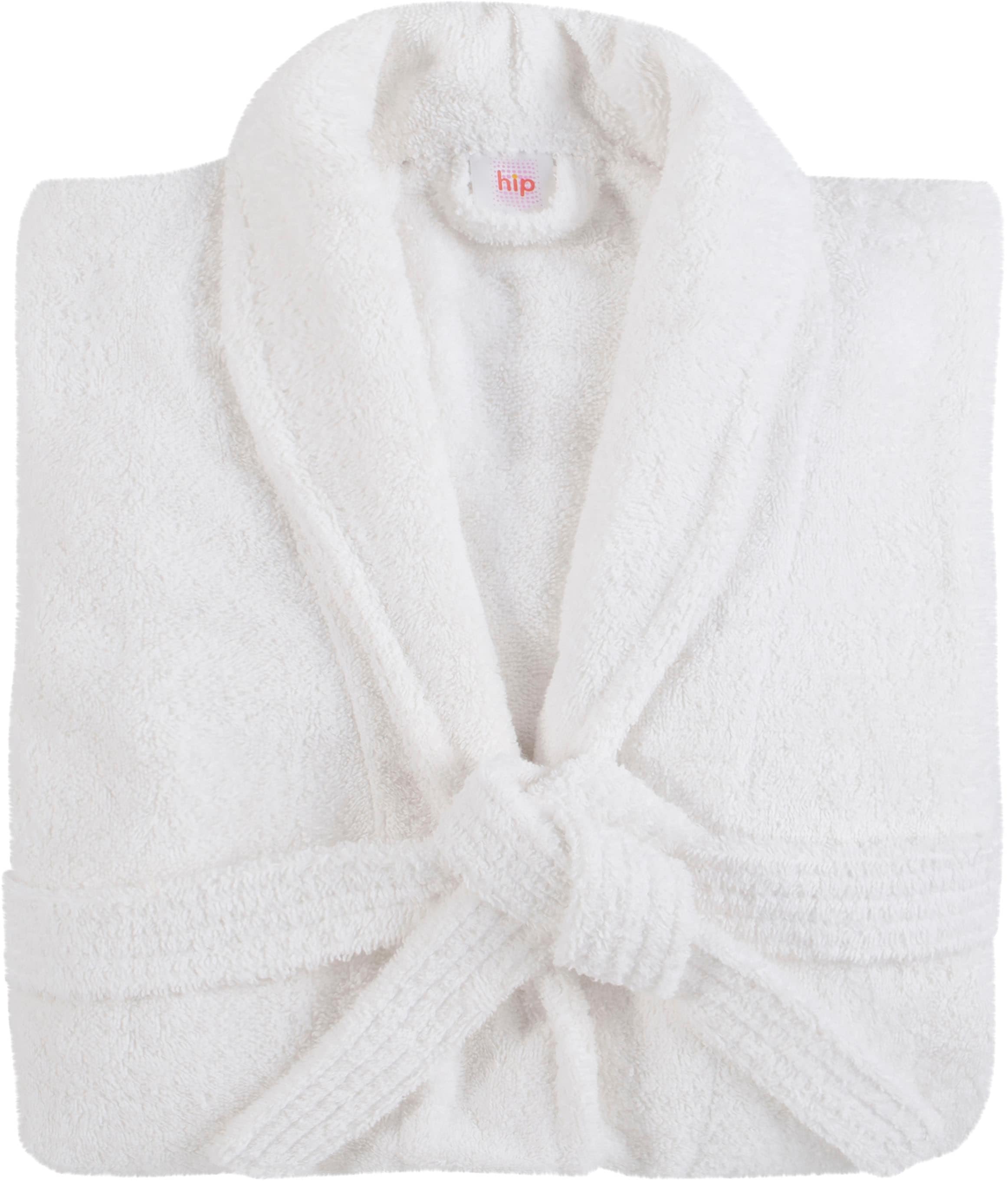 hip Bademantel »Hip Bathrobe uni«, (Packung, 1 St., 1x Bademantel), Schalkragen, Gürtel, Taschen, Damen & Herren, Velours, Glanz