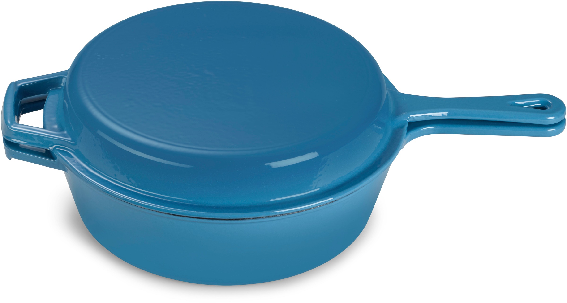 ECHTWERK Schmortopf »2 in 1 Set - Topf & Pfanne aus Gusseisen«, Gusseisen, (Set, 2 tlg.), Mit allen Herdarten kompatibel, ergonomische Griffe