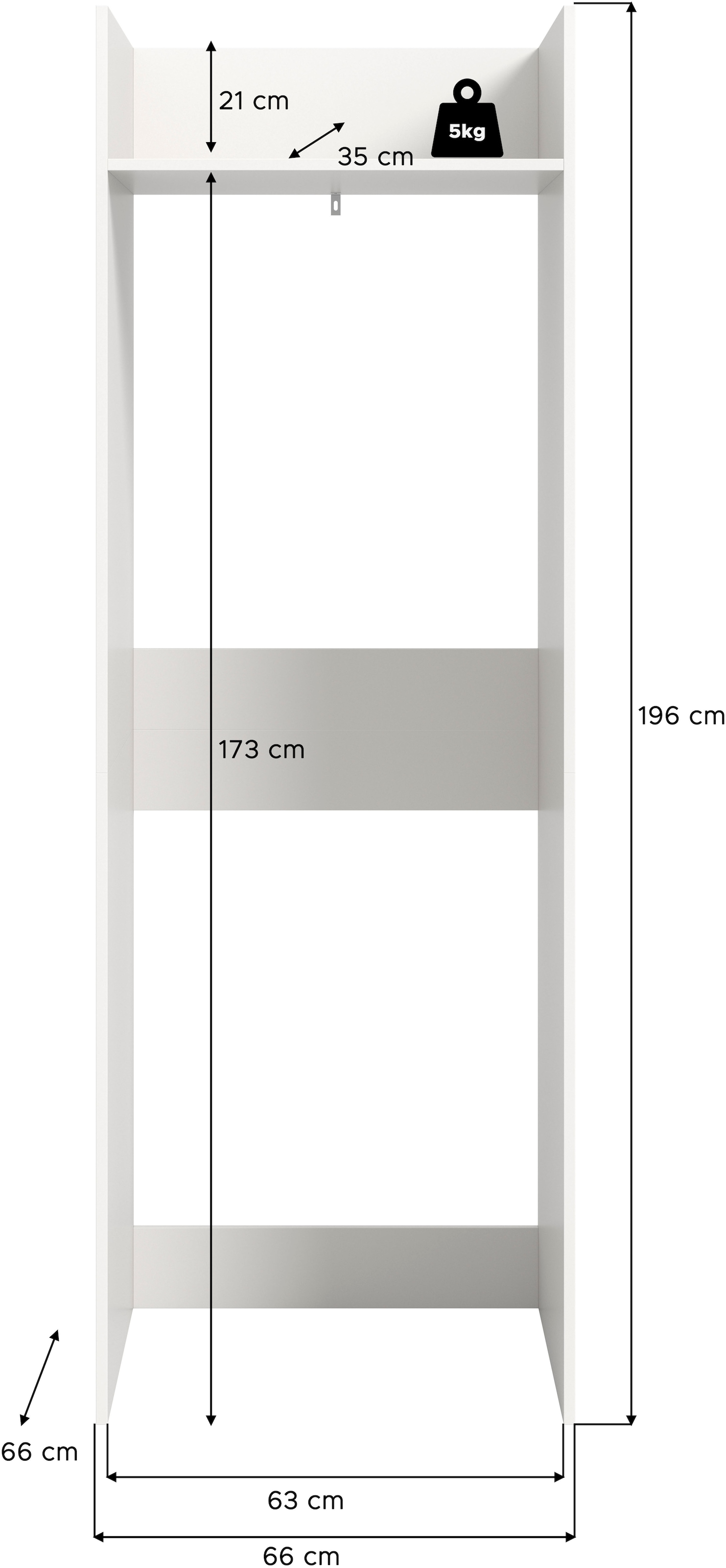 welltime Waschmaschinenumbauschrank »FALAS, TOPSELLER, Höhe 195 cm, 1 Boden, für Waschmaschine &Trockner«, (1 St., in verschiedenen Farben erhältlich), Waschmaschine, Trockner, Waschmaschinenschrank, Umbauschrank, Wäsche