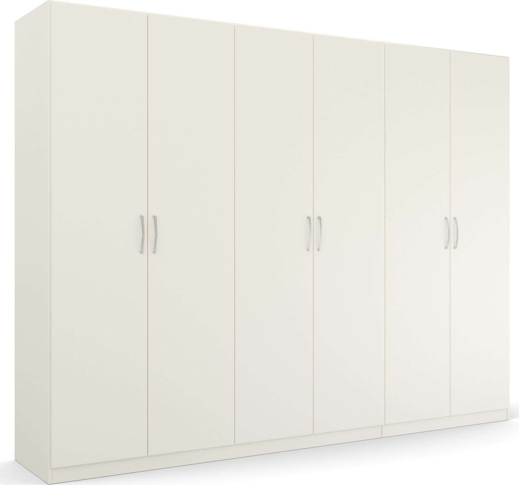 rauch Drehtürenschrank "Kleiderschrank Schrank Garderobe Ankleide PURE BY QUADRA SPIN" Breiten: 181/226/271 cm, Höhe 210 cm, mit Spiegel, in puristischem Design, Griffe alufarben MADE IN GERMANY