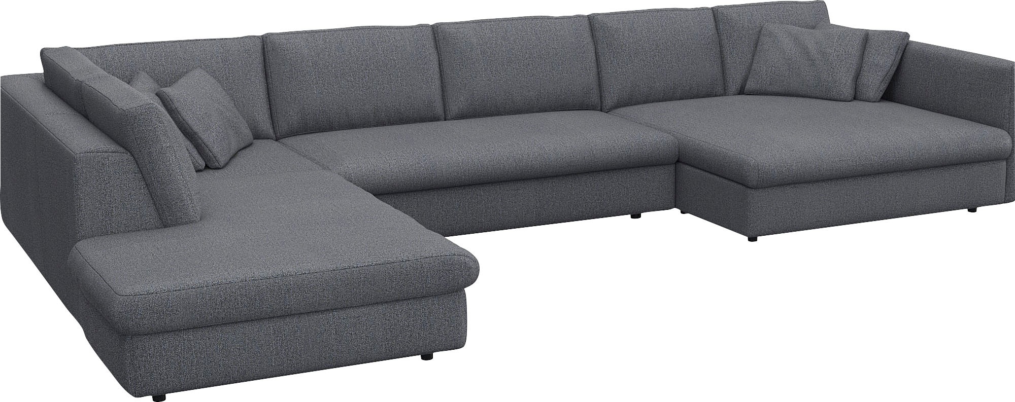 FLEXLUX Wohnlandschaft »Lovane, U-Form, bequem und komfortabel«, Weich & anschmiegsam, große Sitztiefe auf Kaltschaum, Dekokissen inkl.