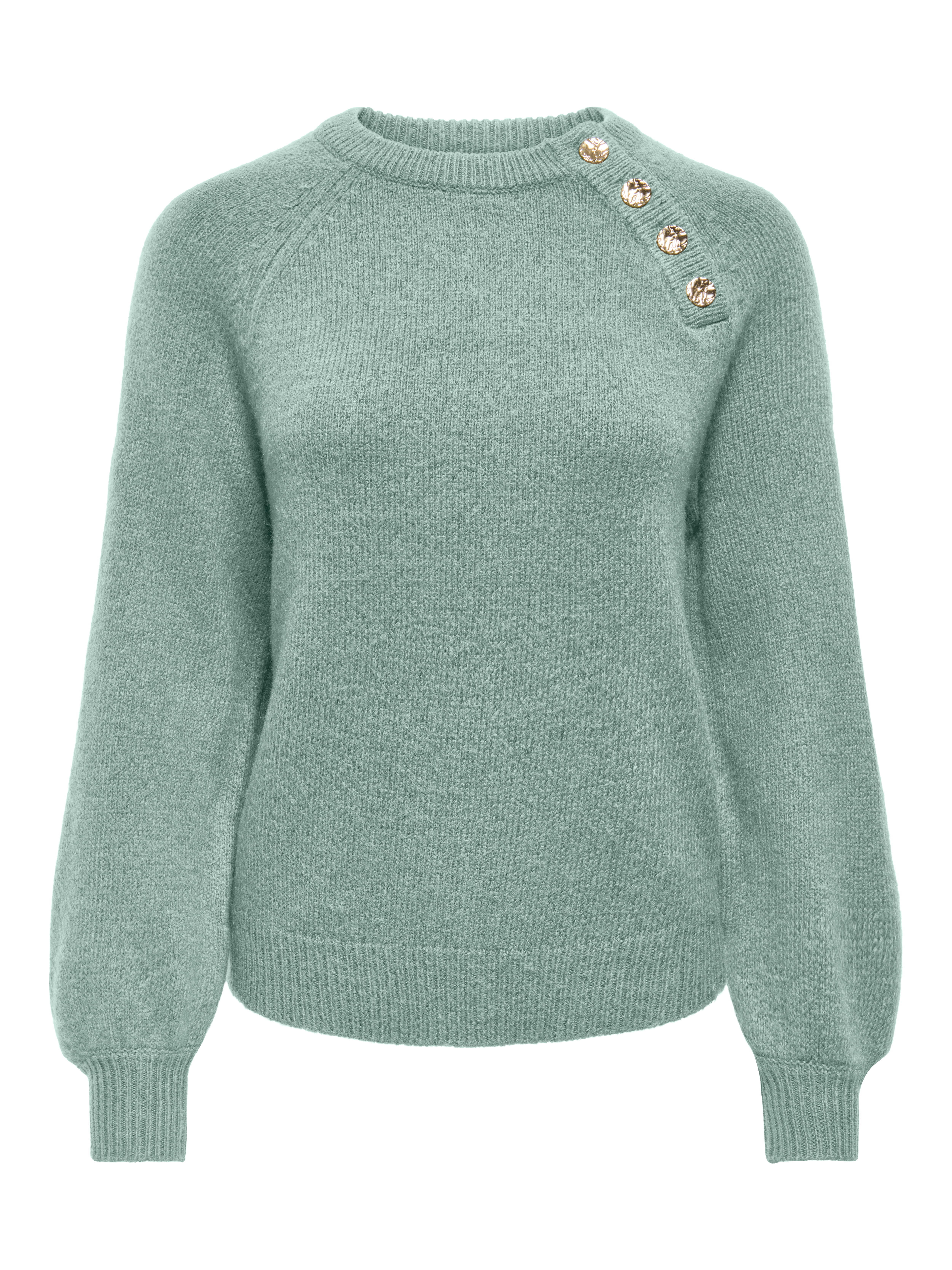 ONLY Rundhalspullover "ONLEMMA LS BUTTON ONECK EX KNT" Kunstfaser, regular fit