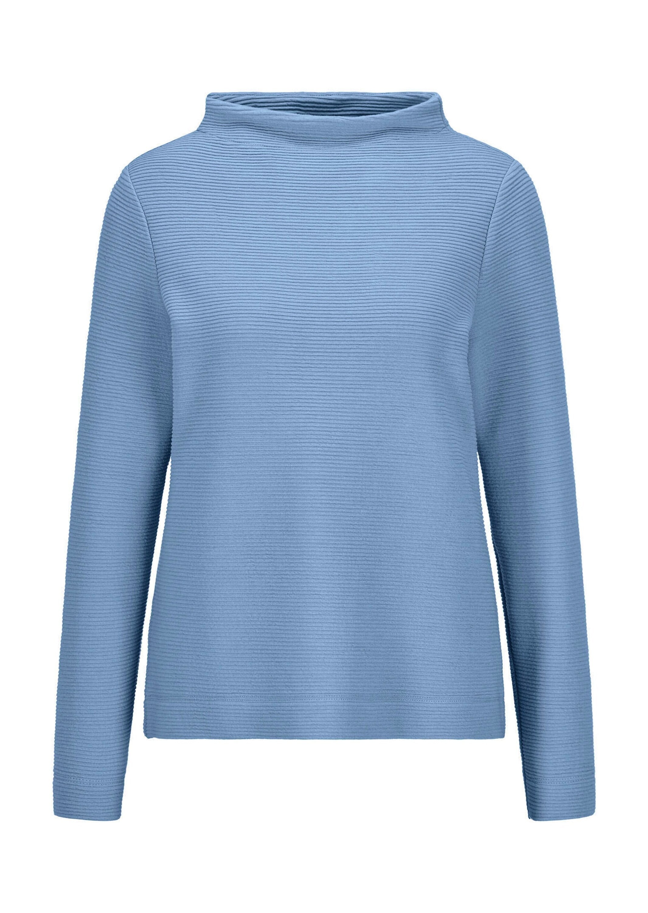 Rundhalspullover GOLDNER "Kurzgröße Langarm Ottoman-Design, Turtleneck", Damen, Gr. 24, blau, Obermaterial: 47% Polyester PES. 47% Viskose CV. 6% Elasthan EL., Pullover Rundhalspullover, Turtleneck