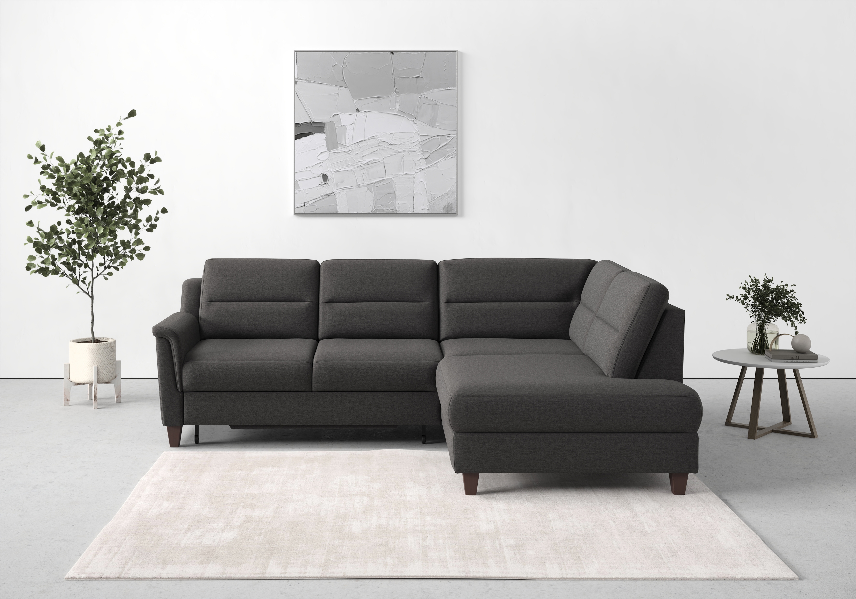 sit&more Ecksofa "Farö L-Form" inklusive Federkern, wahlweise mit Schlaffunktion und Bettkasten