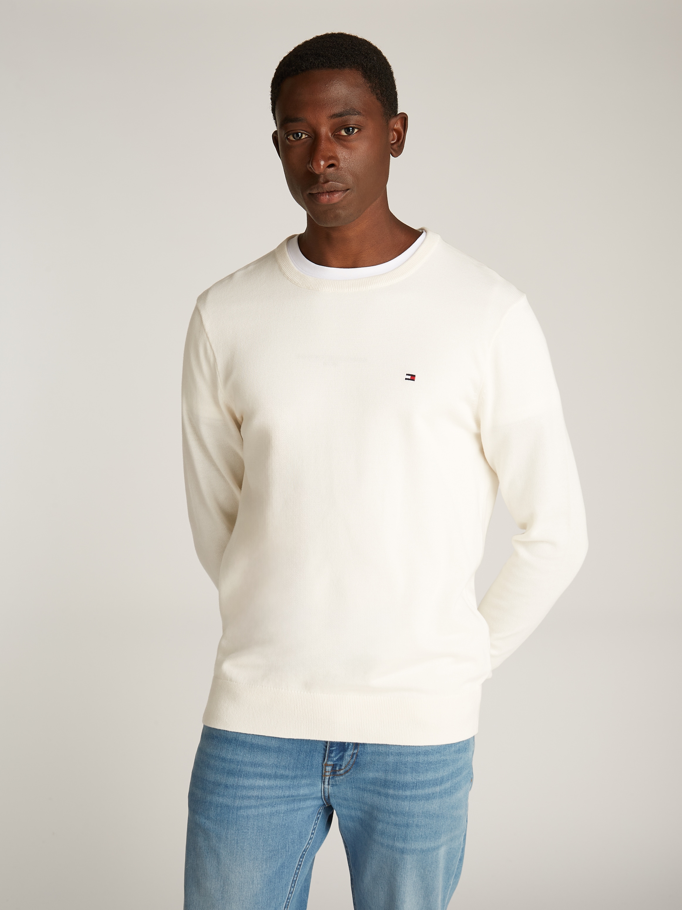 Tommy Hilfiger Rundhalspullover "ESSENTIAL COTTON CREW NECK" günstig online kaufen