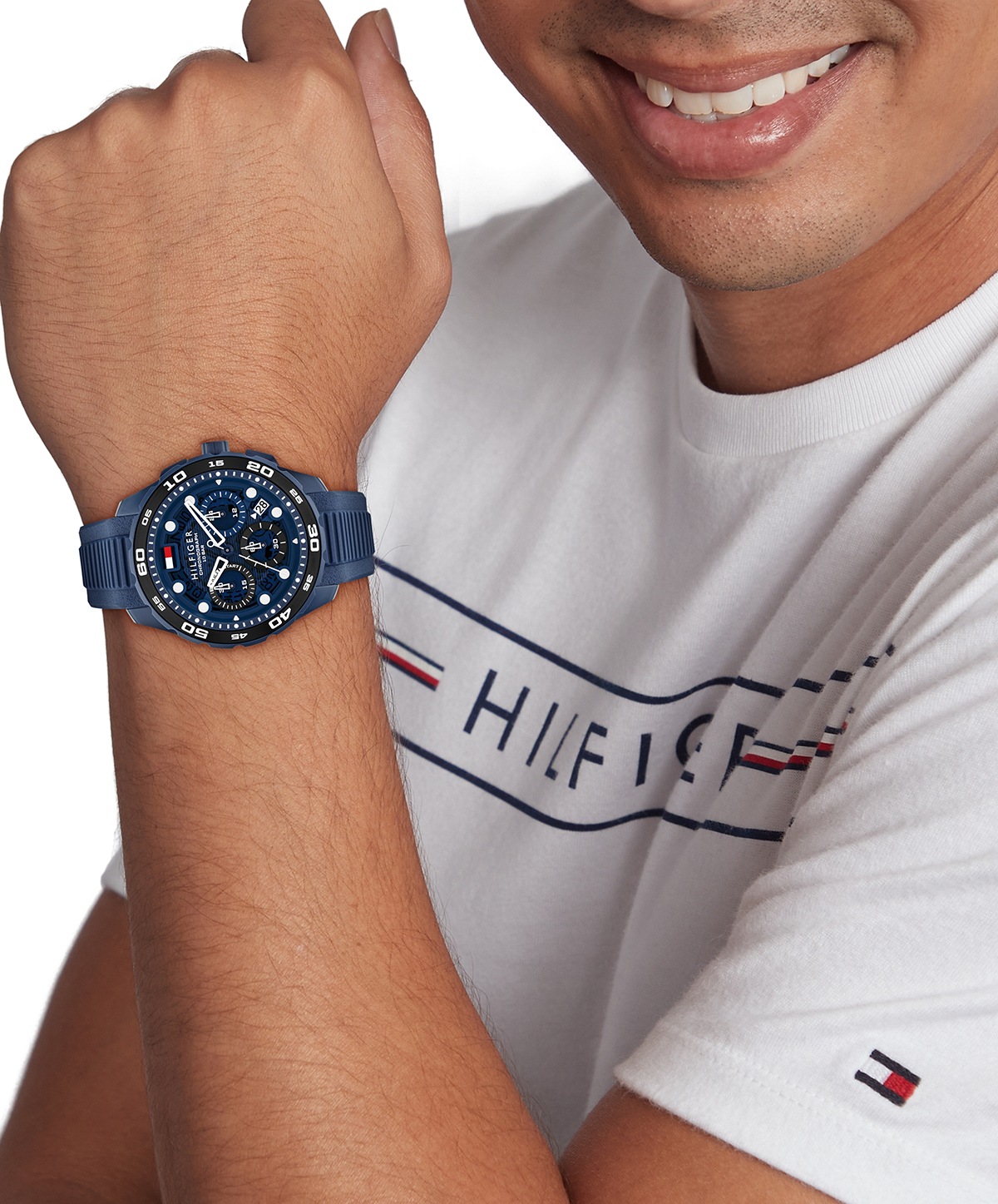 Tommy Hilfiger Chronograph »TH-REGATTA«, Quarzuhr, Armbanduhr, Herrenuhr, Silikonarmband, analog, Tag