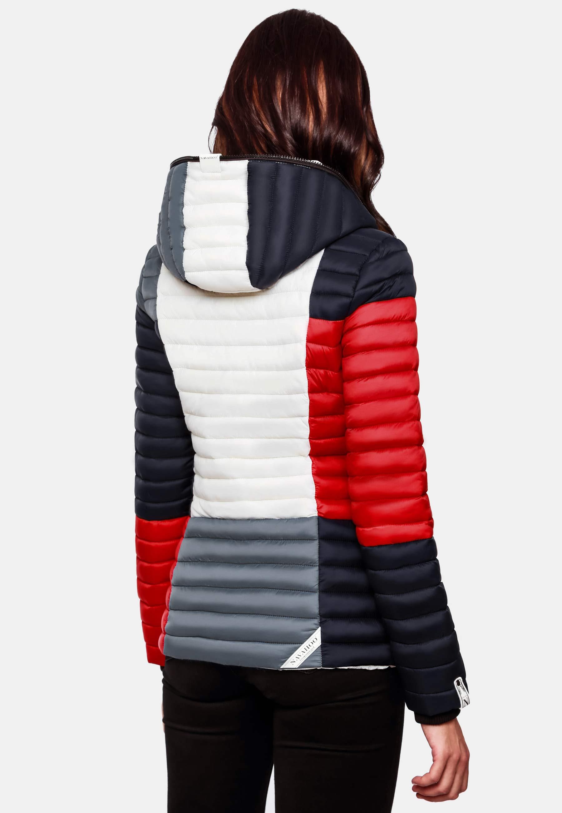 Navahoo Steppjacke »Multikulti«, mit Kapuze, stylische Colorblocking Übergangsjacke m. Kapuze