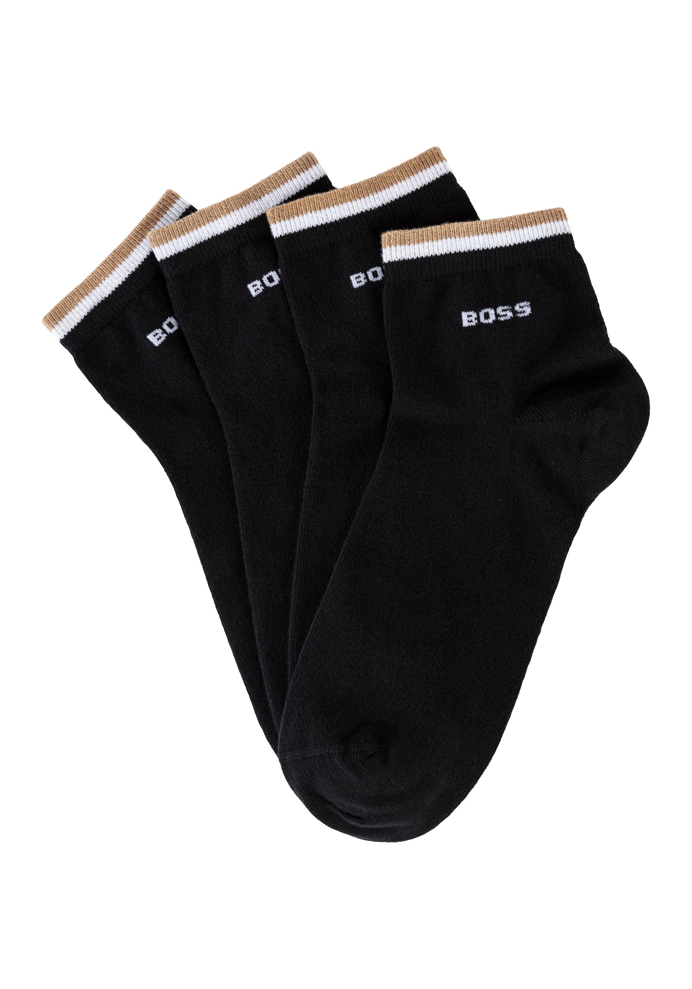 BOSS Freizeitsocken »2P SH Stripe CC«, (Packung, 2 Paar, 2er), mit BOSS Schriftzug