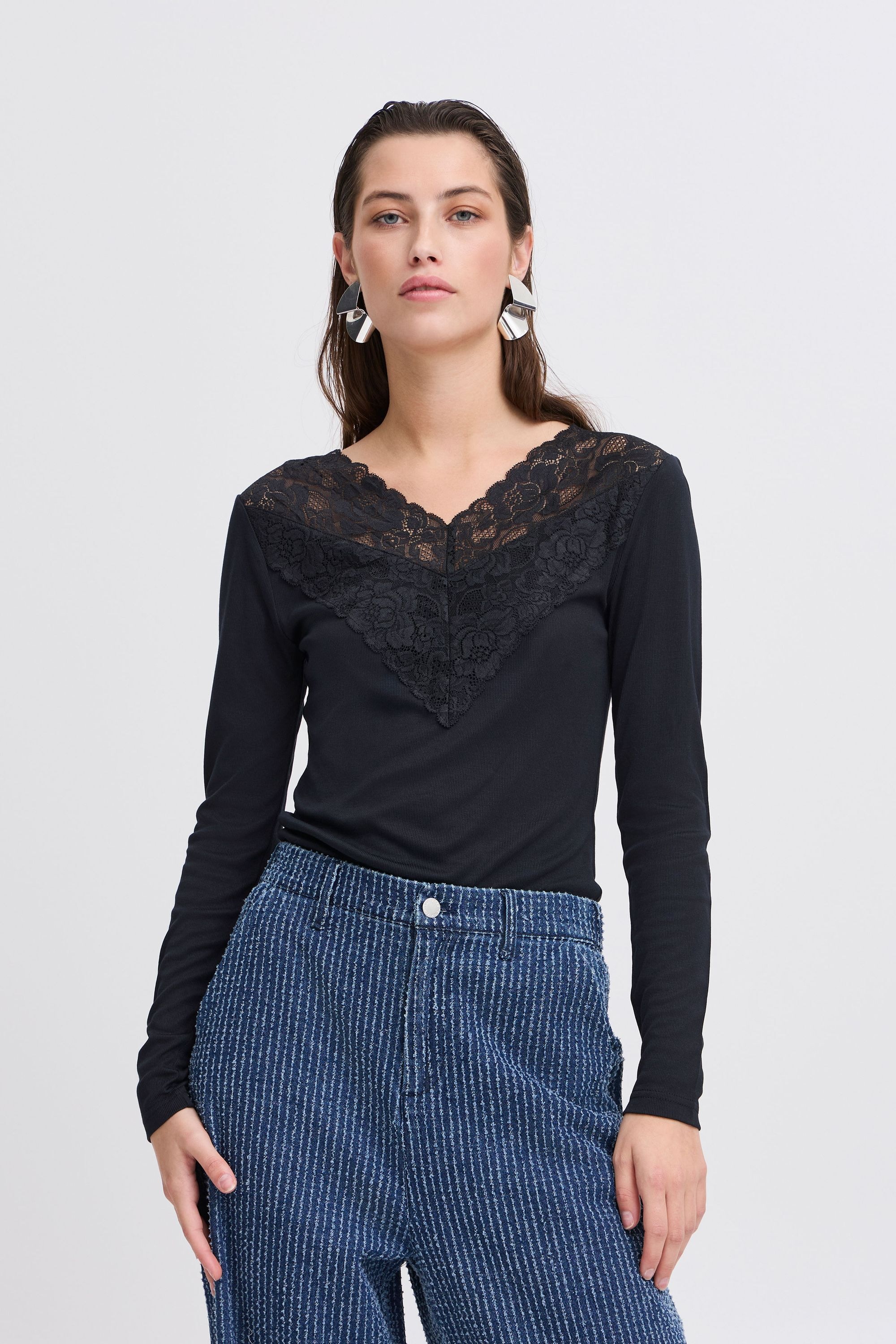 b.young Longsweatshirt »Longtop BYPIRENI LACE TOP -«