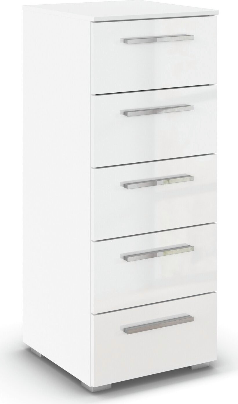 rauch Schubkastenkommode "Highboard Sideboard Kommode MONTCLAR Frontauswahl Dekor/Hochglanz/Glas" in 2 Breiten: 40 oder 80 cm / Höhe 100 cm, inkl. Soft-Close-Funktion, mit 5 geräumigen Schubladen, viele Griffvarianten MADE IN GERMANY
