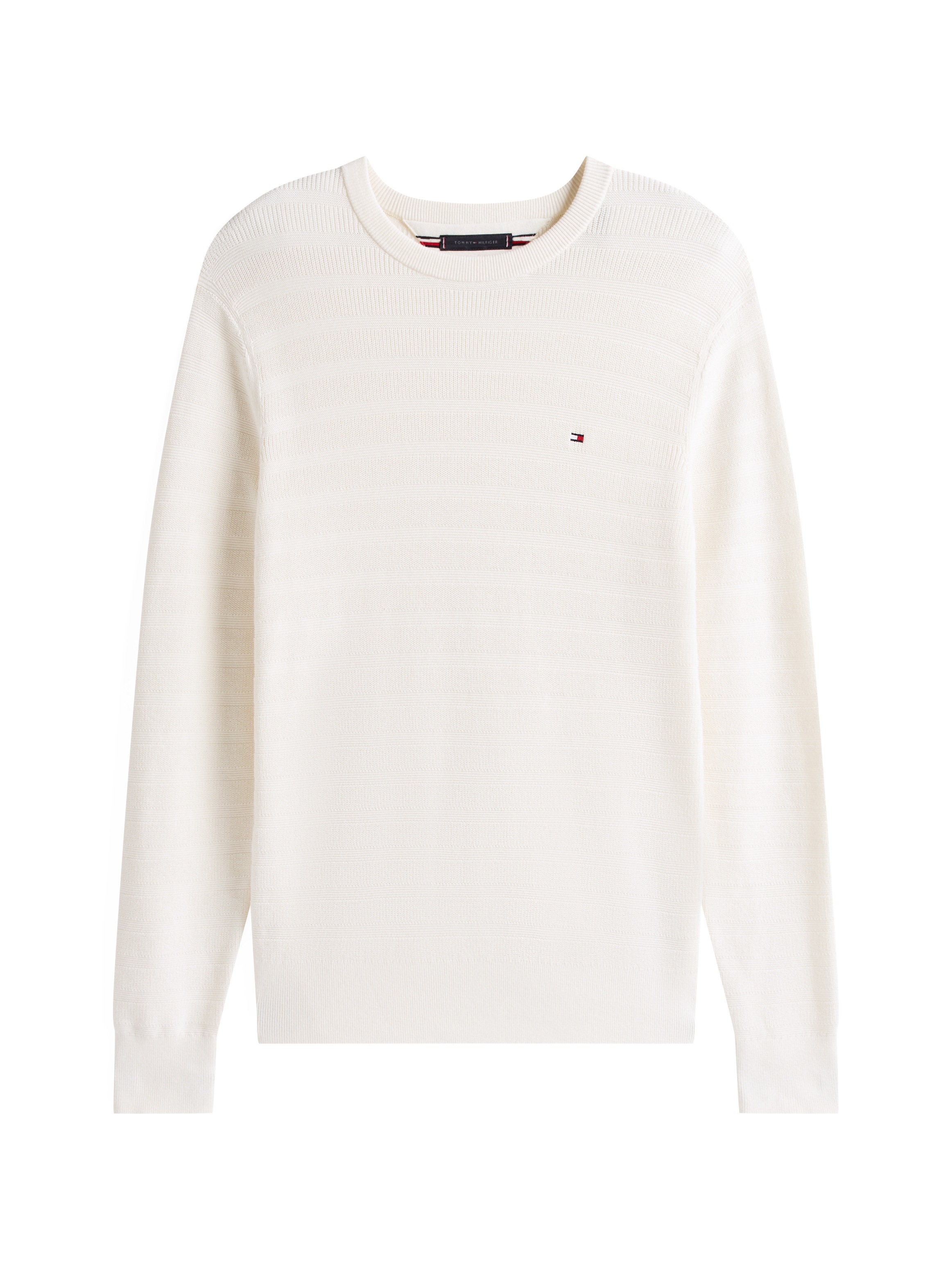 Thumbnail - Tommy Hilfiger Rundhalspullover "STRIPE STRUCTURE" regular fit, leicht überschnittene Schultern