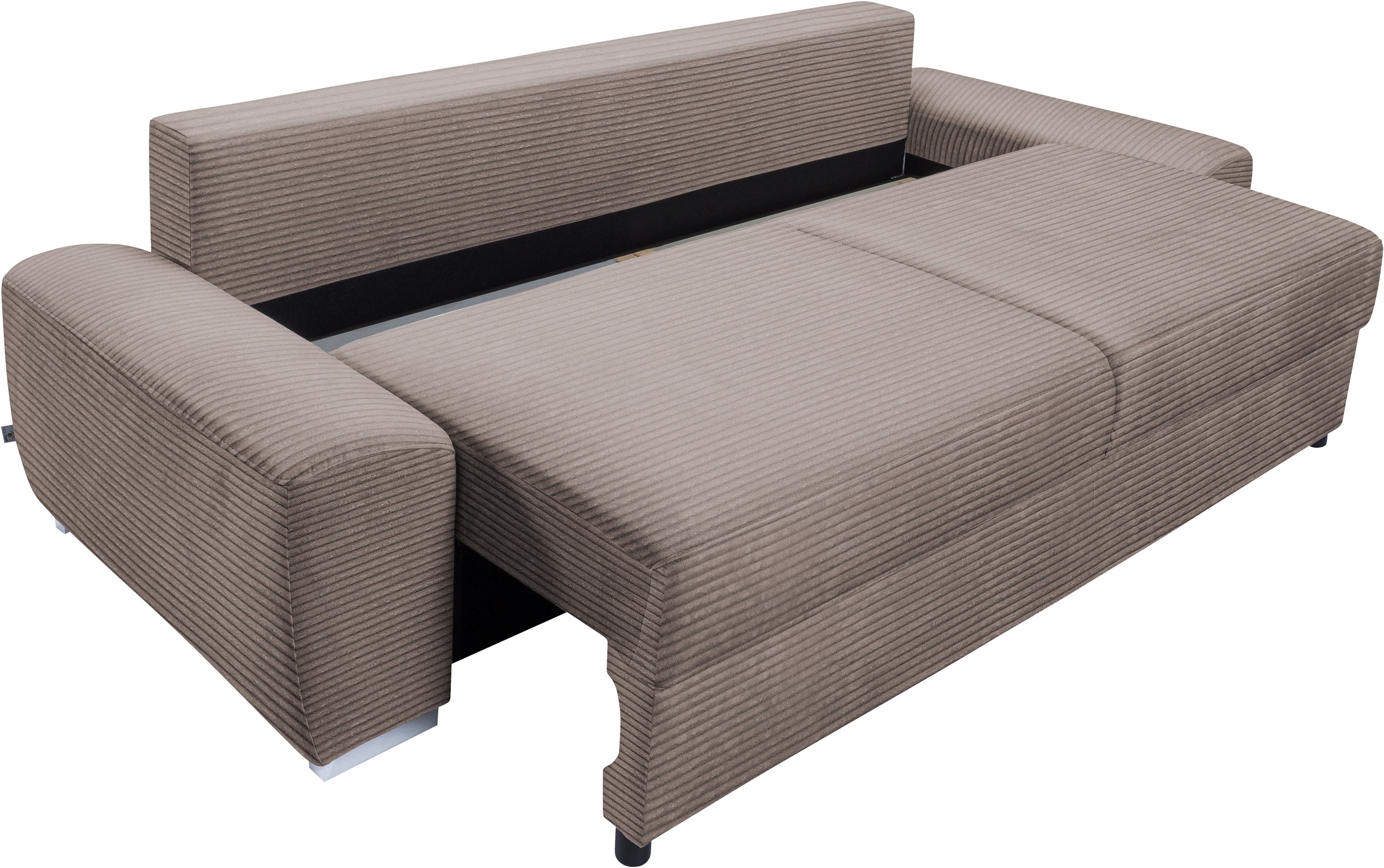 exxpo - sofa fashion 3-Sitzer »SOLSBURY, bequem und komfortabel, Sofa, Schlafsofa«, inkl. Federkern-Polsterung, Bettfunktion und Stauraum, in Cord