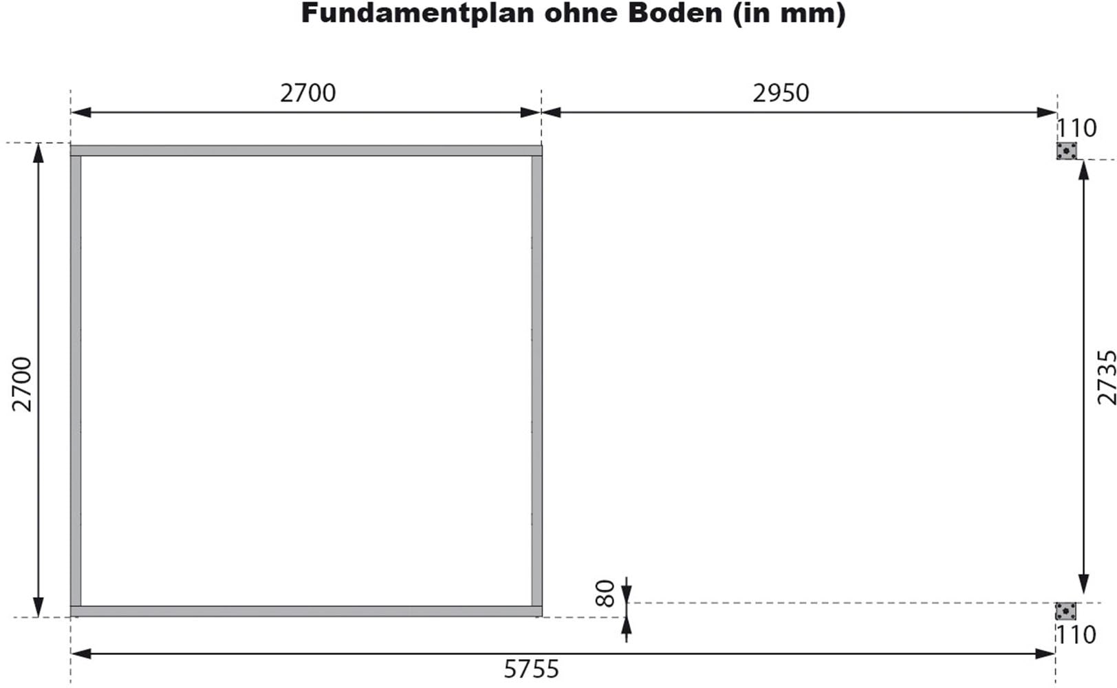 Karibu Gartenhaus »"Plutino B" SET, Anbaudach 3 m Breite«, terragrau-weiß, -staubgrau oder -anthrazit