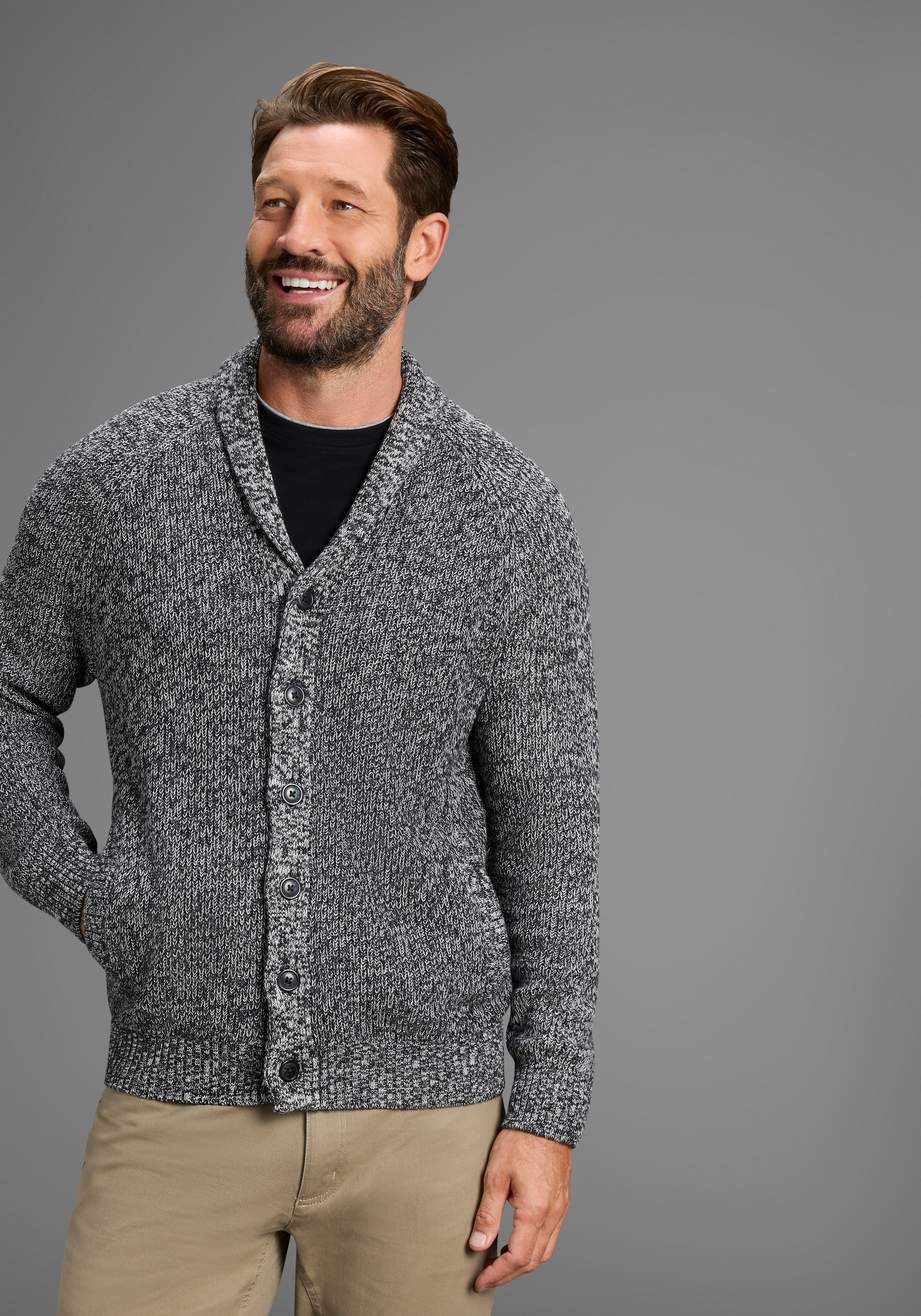 Mans World Strickjacke "Neue Kollektion" mit Taschen günstig online kaufen