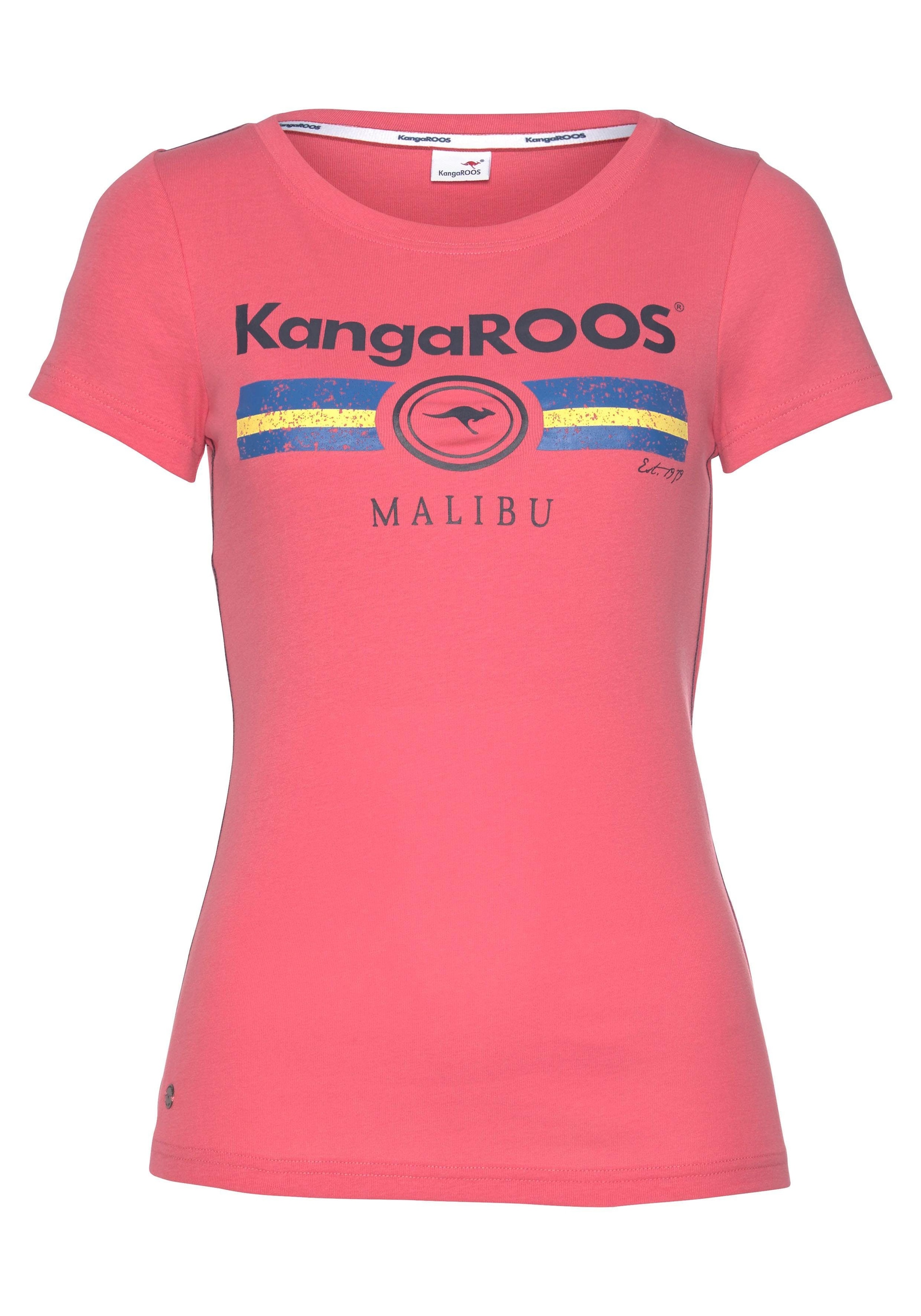 KangaROOS T-Shirt, Kurzarm, unifarben und bedruckt, Rundhalsausschnitt