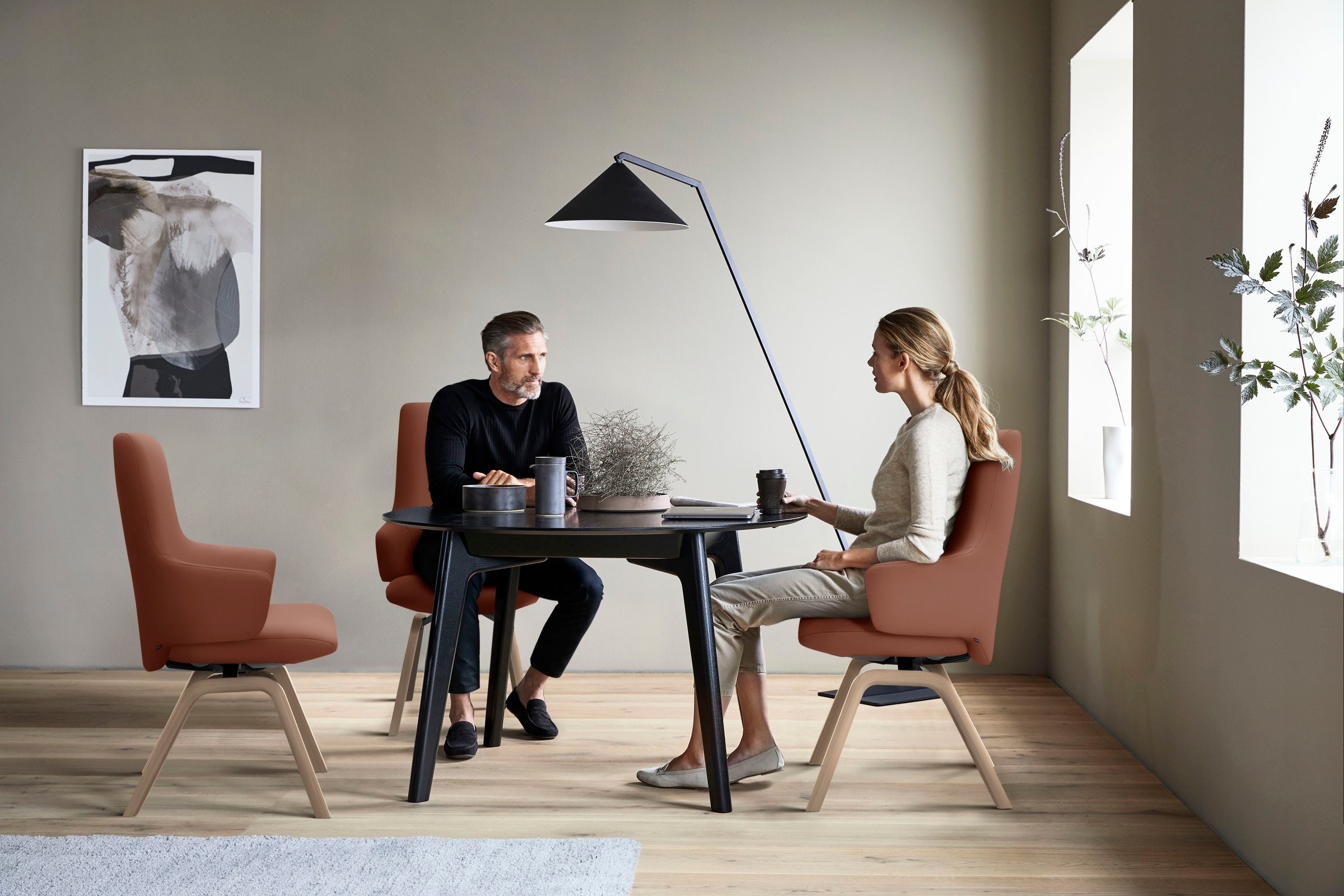 Stressless® Polsterstuhl »Laurel«, Leder PALOMA, High Back mit Armlehne, Größe L, mit schräggestellten Beinen