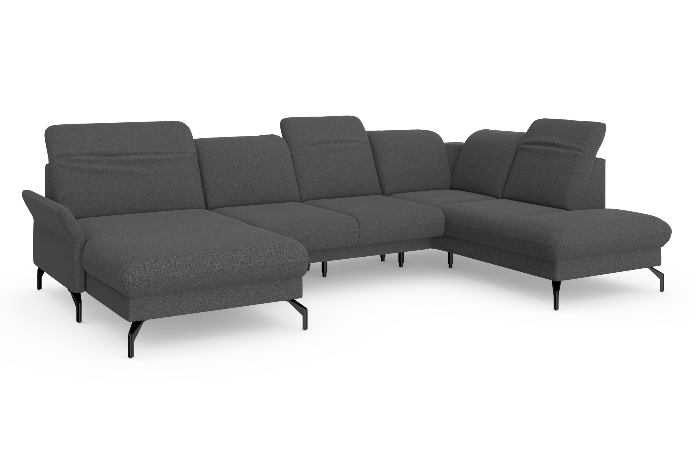sit&more Wohnlandschaft »Fashion U-Form«, wahlweise mit Kopfteilverstellung, Vorziehsitz, motorisch, Metallfüße