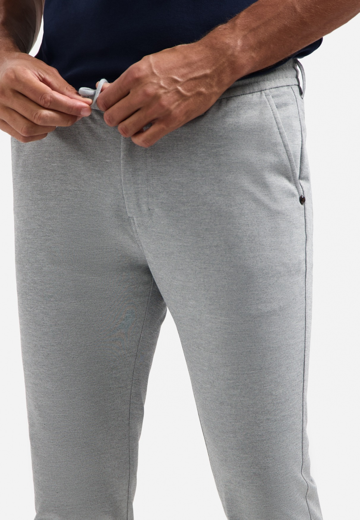 NO EXCESS Chinohose »No Excess Melierte Jerseytasche Pants Stretch Jersey«