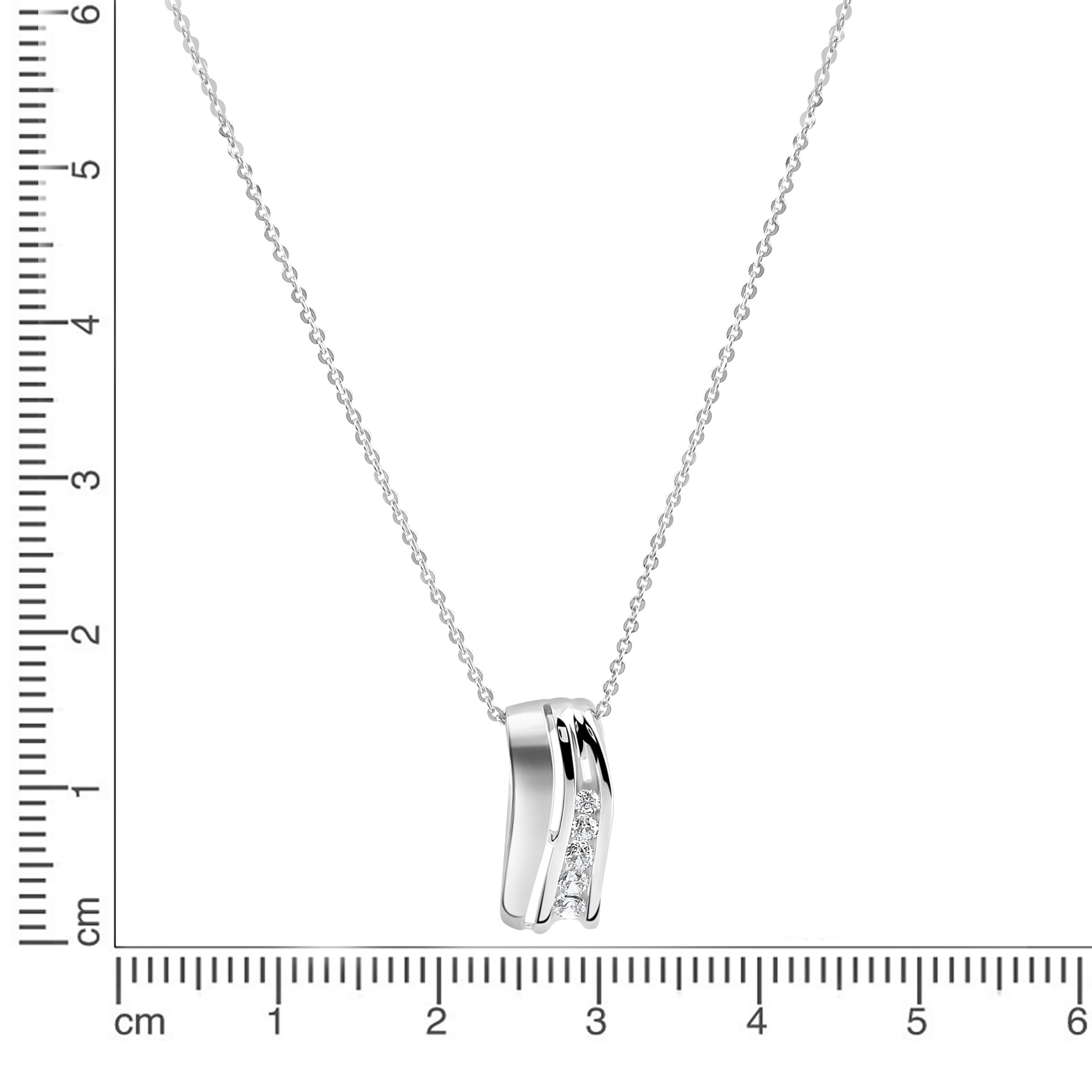 Zeeme Kette mit Anhänger »925/- Sterling Silber rhodiniert Zirkonia«