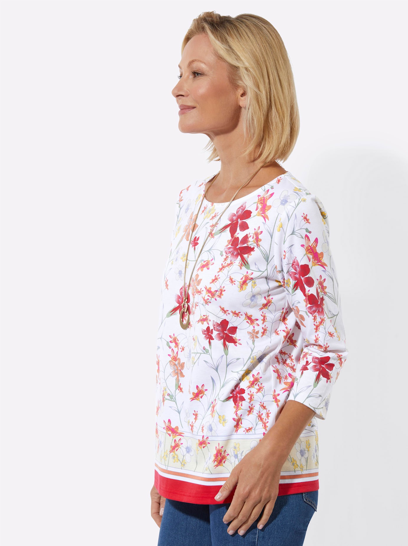 Classic Basics 3/4-Arm Shirt Erdbeere Eukalyptus Gr. 54 6