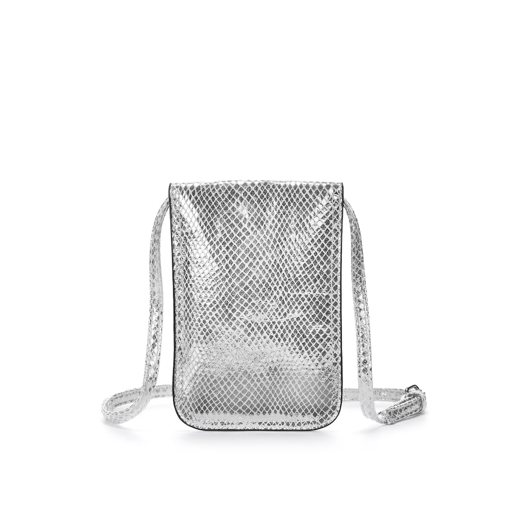 LASCANA Umhängetasche, im coolen Metallic Look, Minibag, Handytasche, Crossbody Bag VEGAN