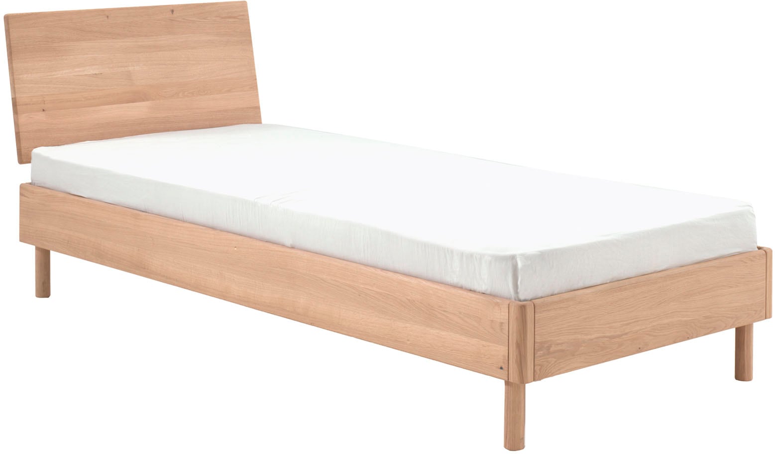 Vipack "Forrest, mit oder ohne Polsterkopfteil, in modernem Design" Liegefläche 90x200 cm inkl. Massivholz Rolllattenrost, wahlweise in Buche oder Eiche massiv, Lieferung ohne Matratze