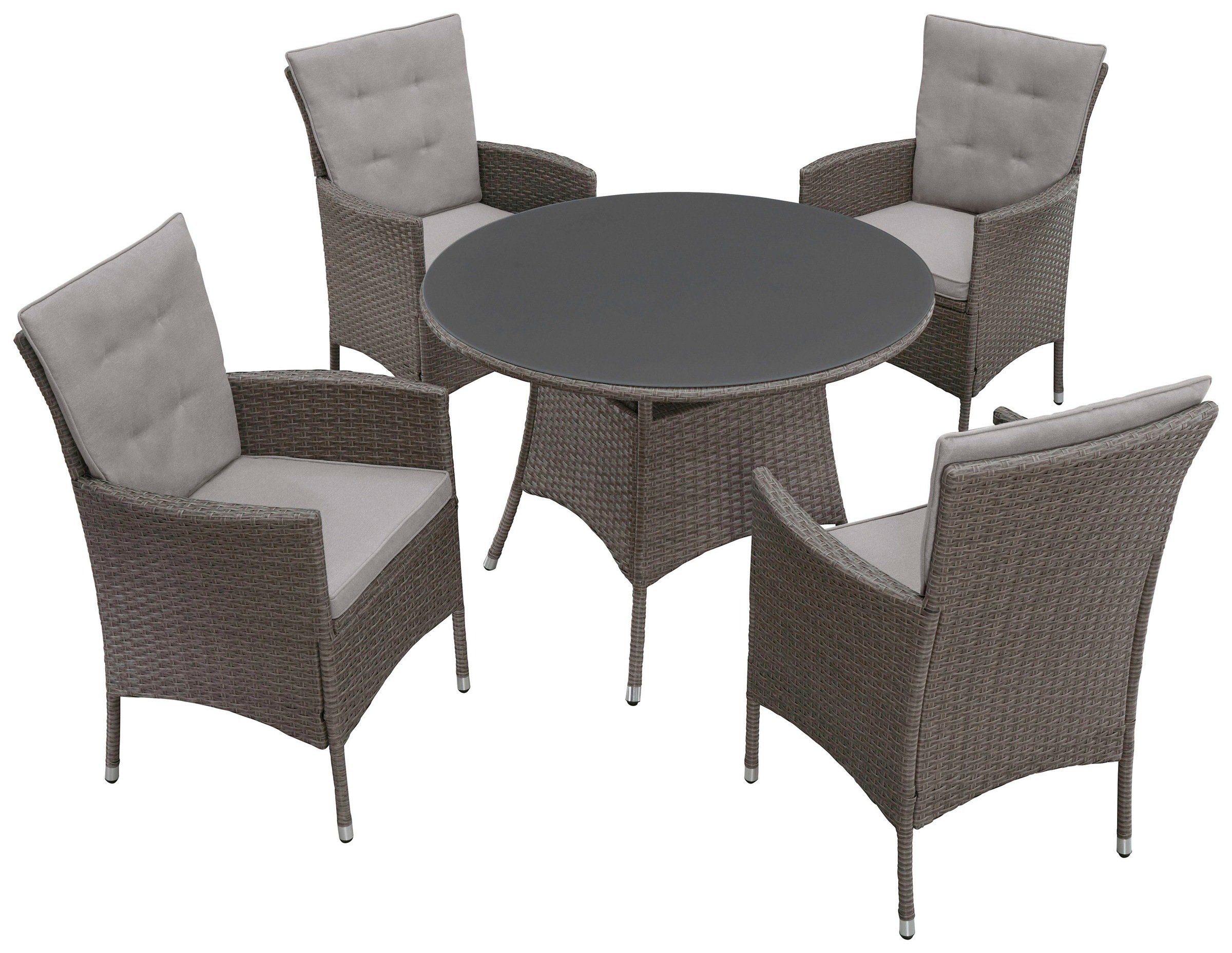 KONIFERA Garten-Essgruppe "Mailand" Set, 4 Sessel, Tisch Ø 100 cm, inkl. Au günstig online kaufen