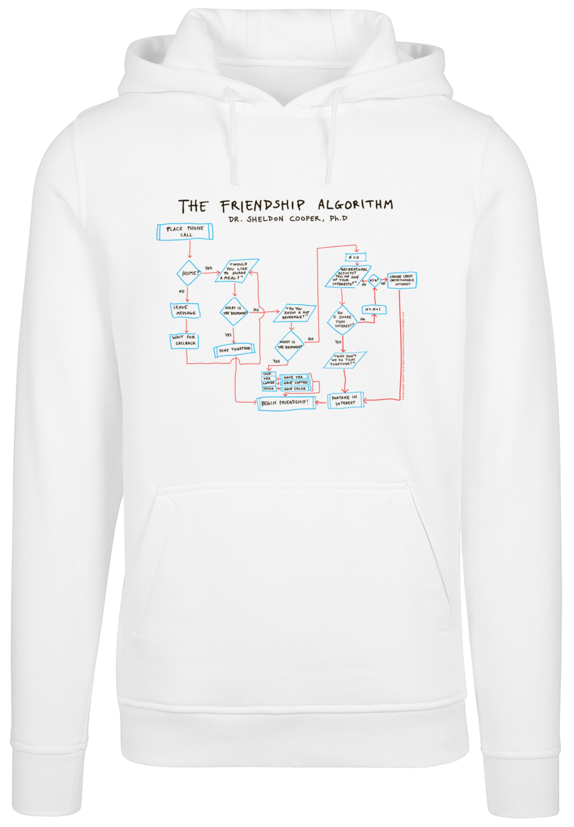 F4NT4STIC Sweatshirt »Big Bang Theory Theory Friendship Algorithm«, Herren,Premium Merch,Slim-Fit,Kapuzenpullover,Bedruckt