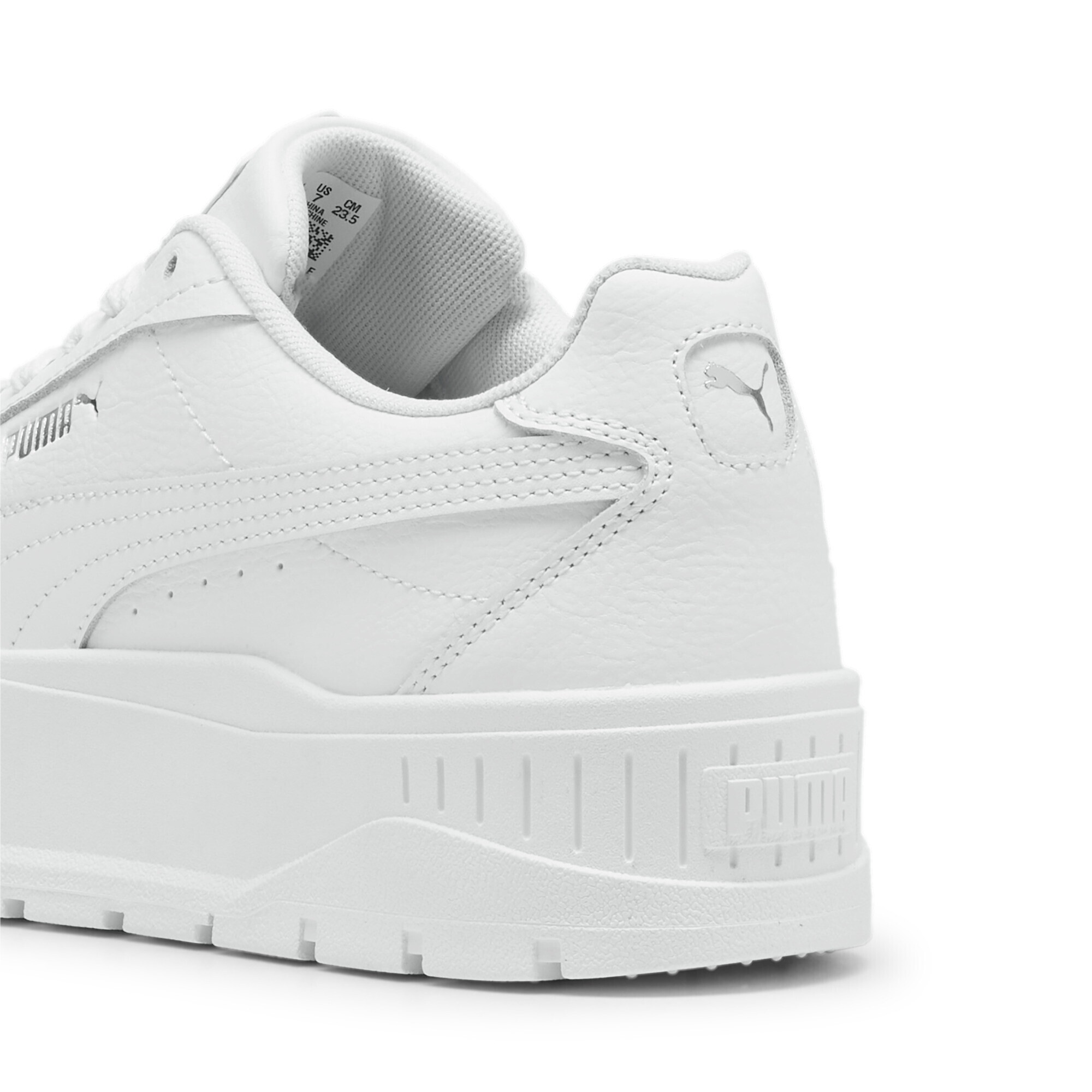 Puma Karmen II Ledersneaker Damen Weiß Silber Metallic 38 3