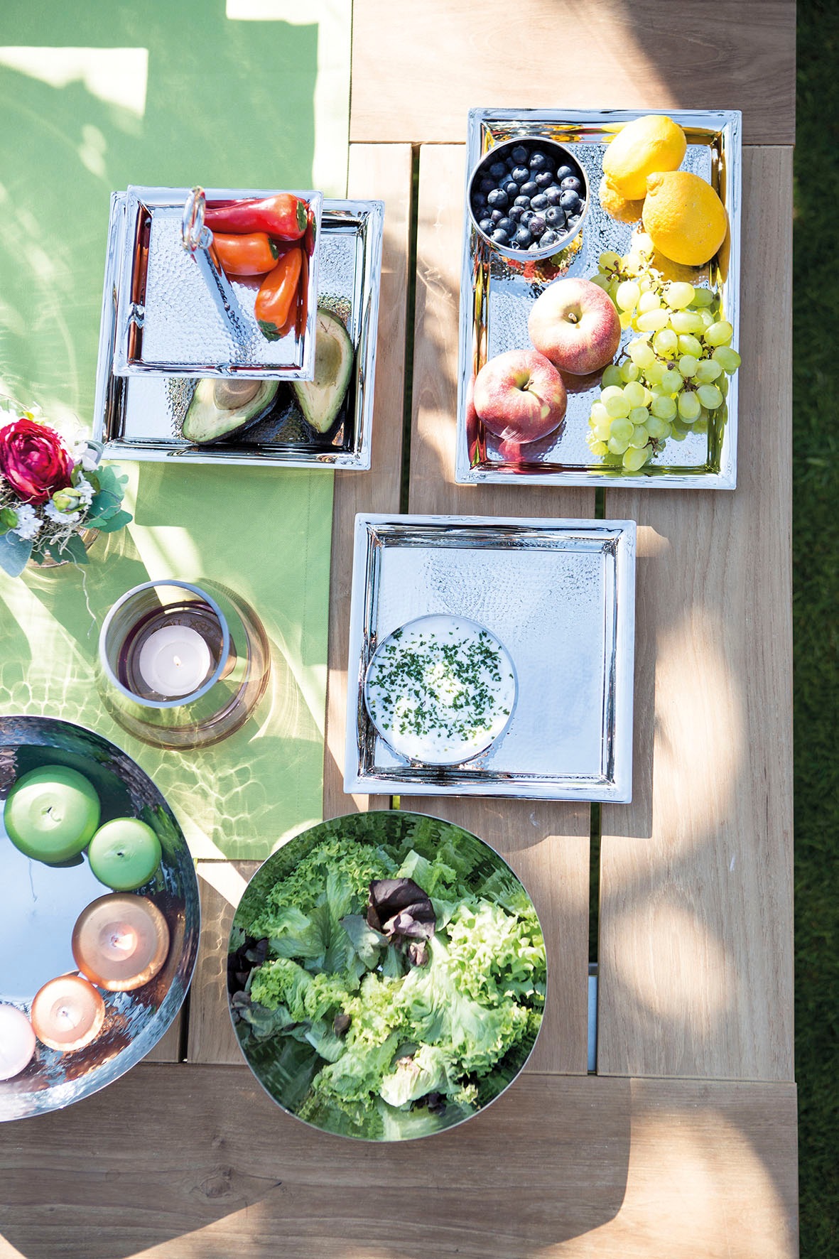 Fink Tablett "NAGANO, mit feiner Hammerschlagstruktur" gehämmert, quadratis günstig online kaufen