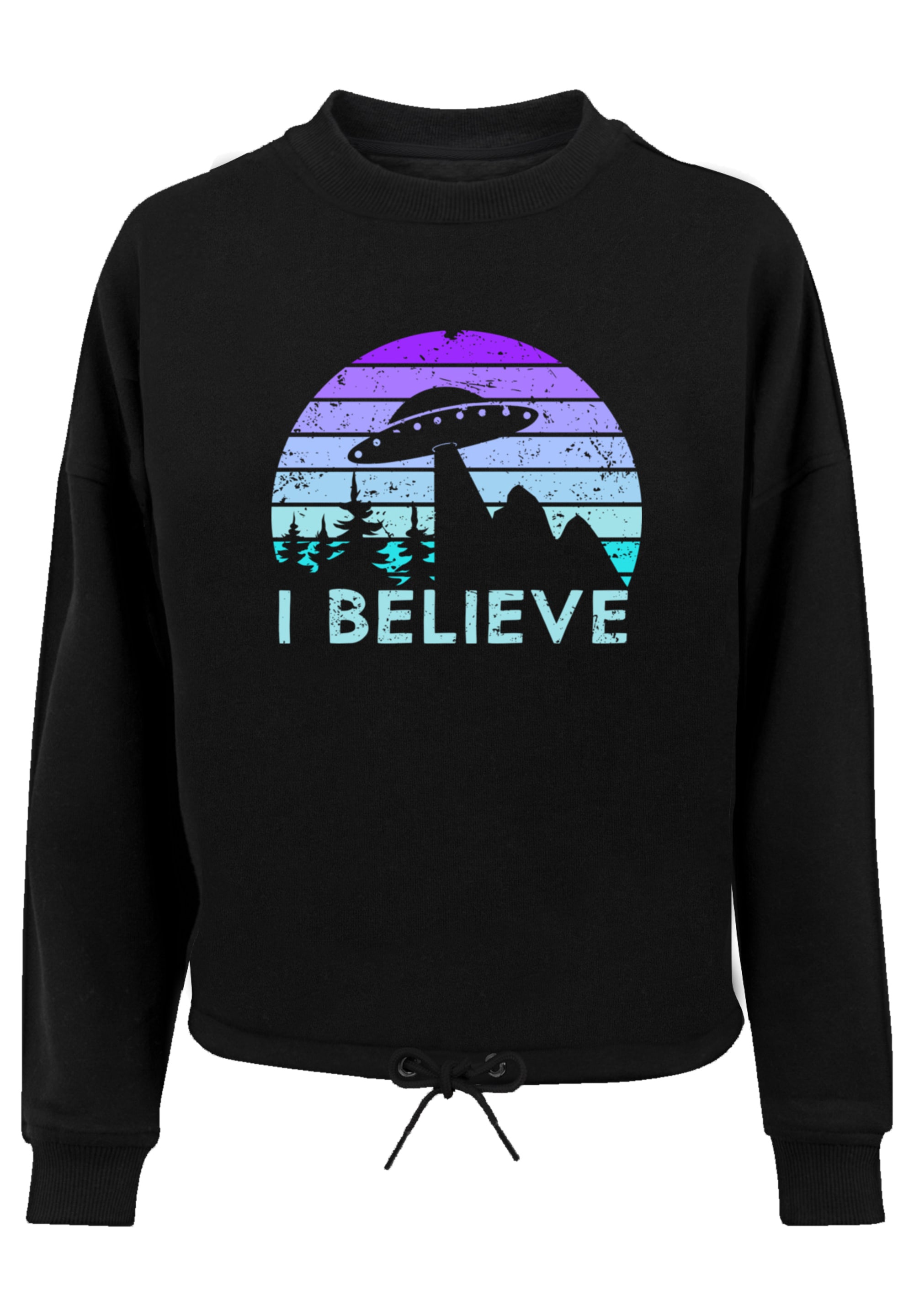 F4NT4STIC Sweatshirt »I BELIEVE UFO Alien Raumschiff Retro«, Premium Qualität