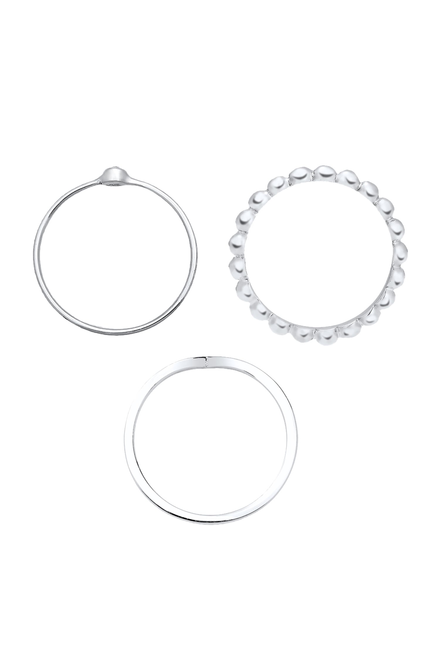 Elli Solitärring »Glas Kristalle Weiß 925 3er Ringset Sterling Silber«