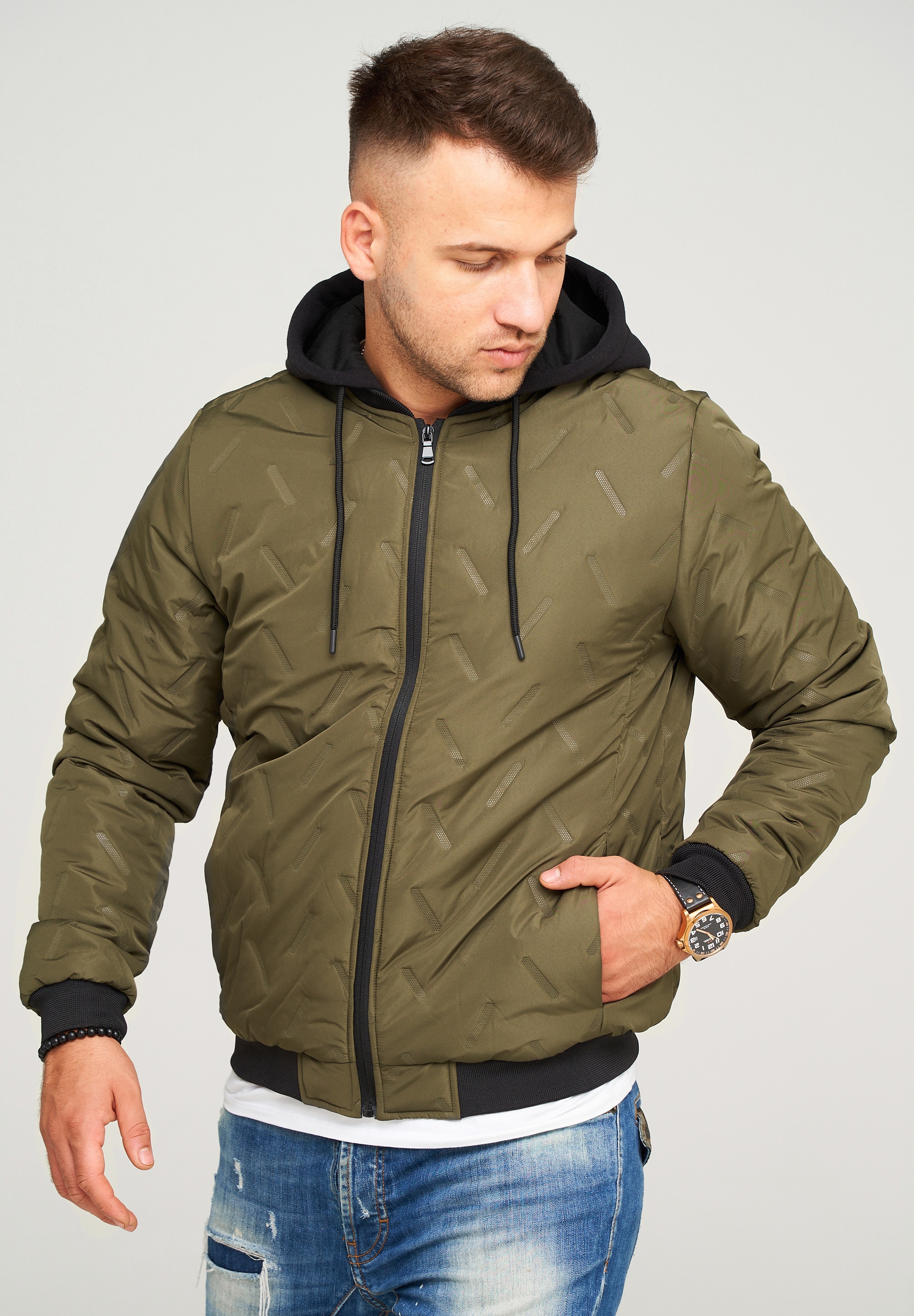 behype Steppjacke "BHMUS", mit Kapuze günstig online kaufen