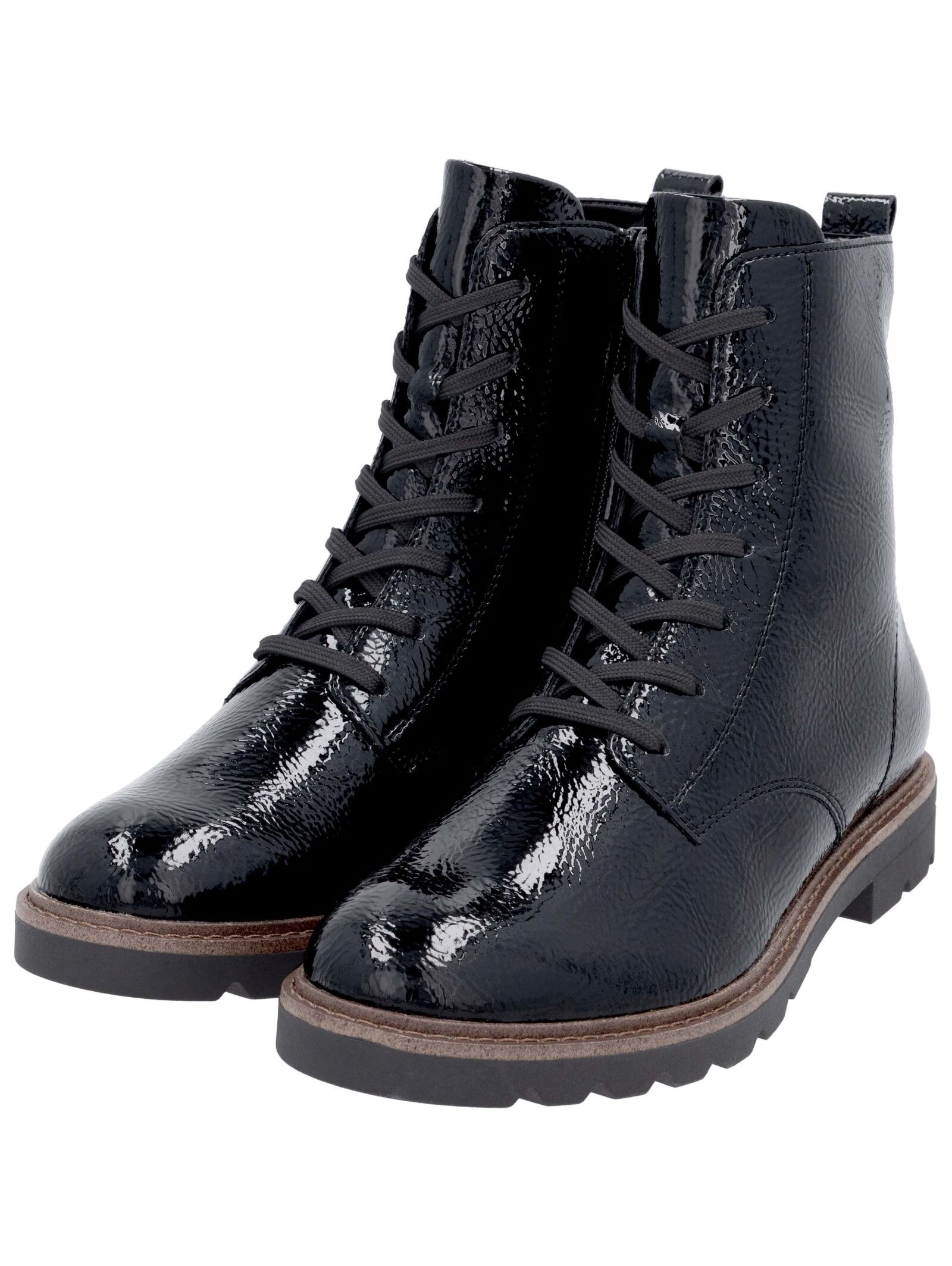 Schnürstiefelette REMONTE "Remonte Stiefelette Lederimitat", Damen, Gr. 37, schwarz, Lederimitat, Schuhe Schnürstiefelette 3