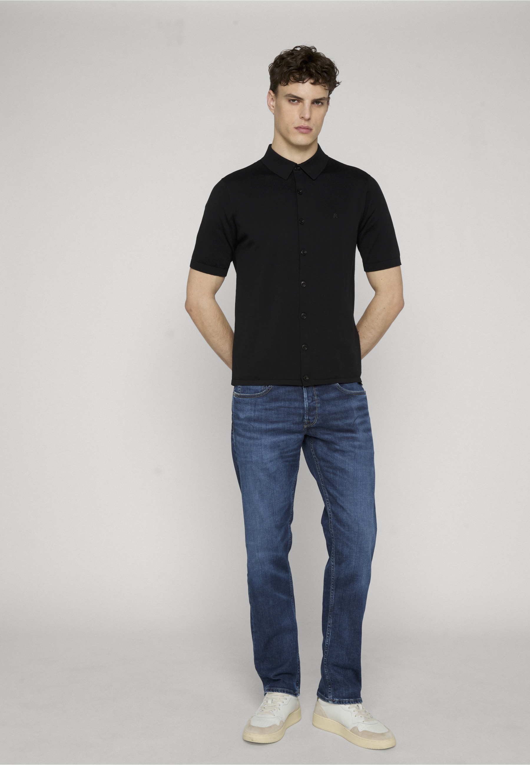 Replay Rundhalspullover »Replay UK5158 knitwear polo« 1
