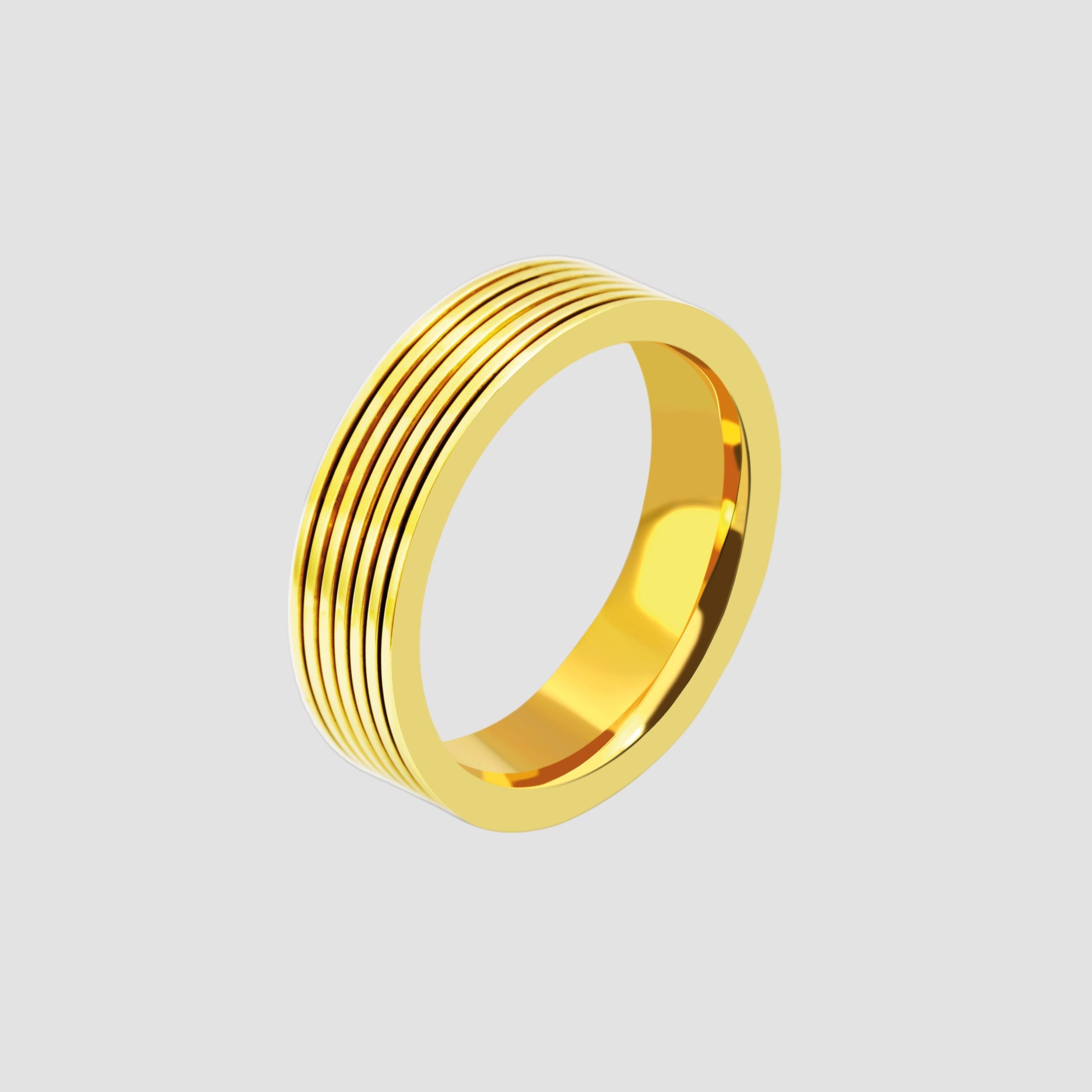 Adelia's Men's Stainless Steel Finger Ring Gold Size 66