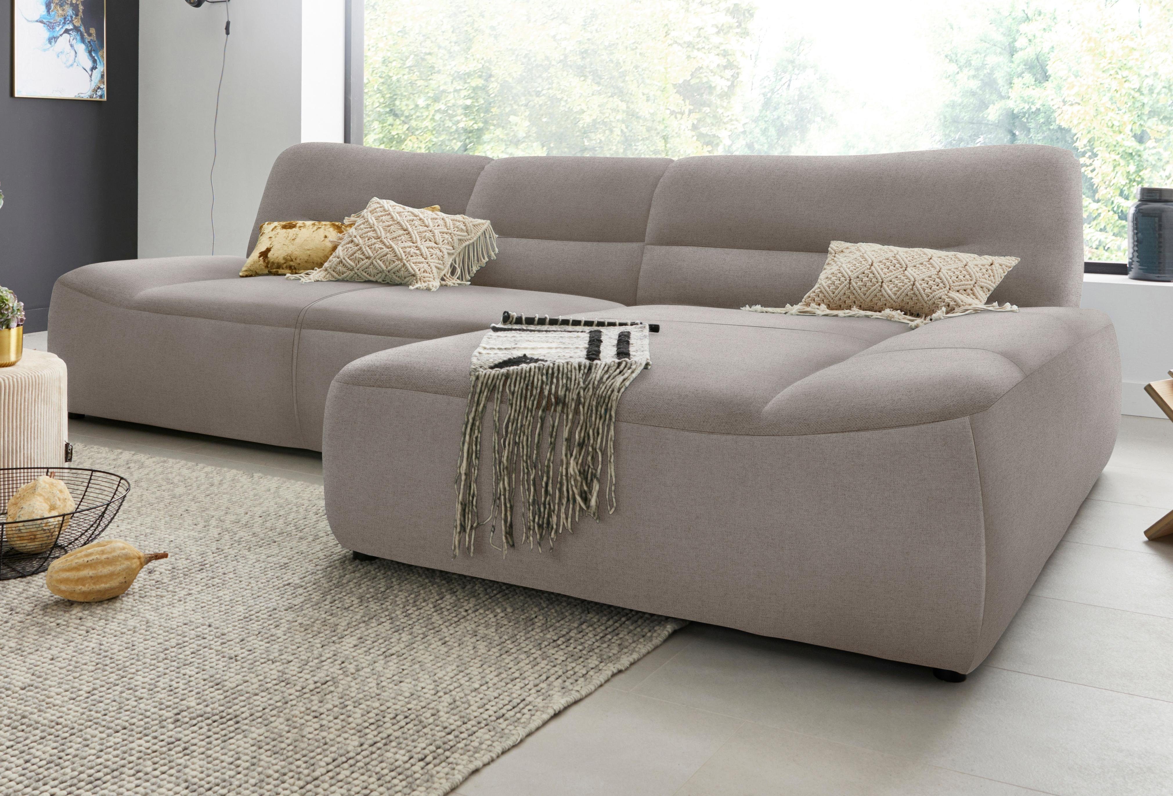 DOMO collection Ecksofa "Cesena moderne Polsterecke mit flachen Armlehnen, L-Form" fester Sitzkomfort, frei im Raum stellbar