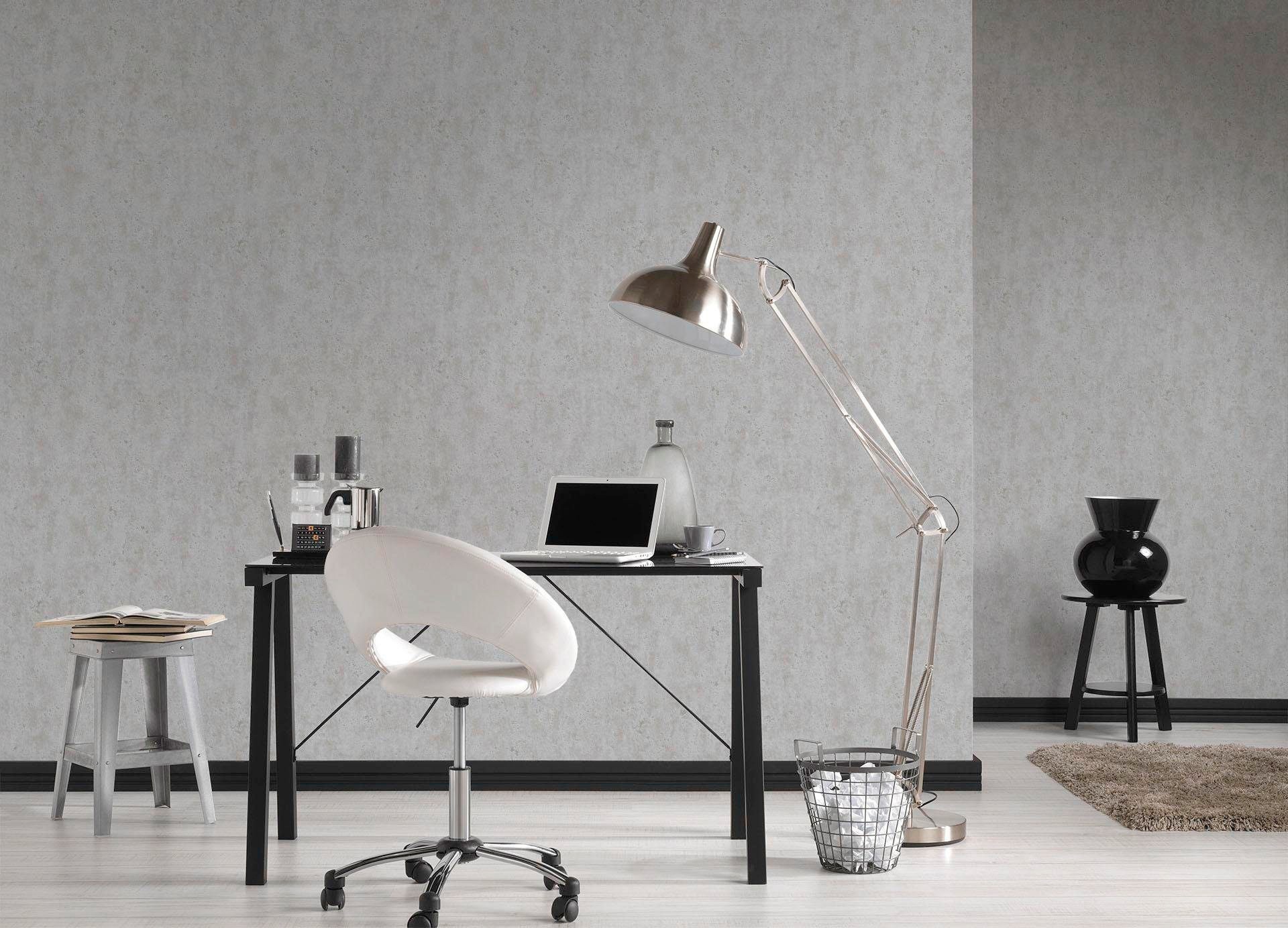 A.S. Création Vliestapete »Attractive 2 Tapete Steinoptik«, matt, Unitapete steinwand steinoptik loft strukturtapete glatt Grau