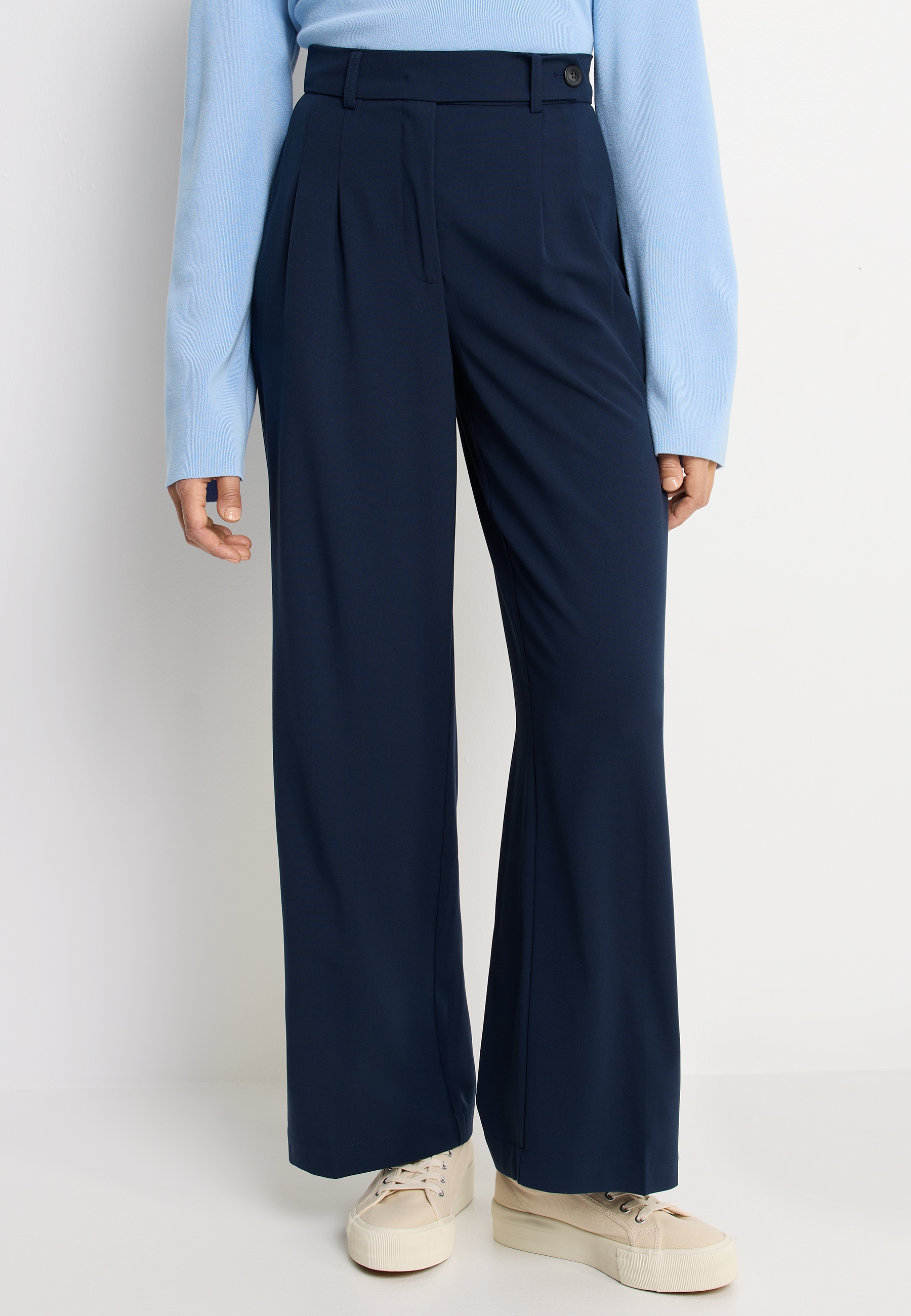 LASCANA "mit weitem Bein aus weicher und leichter Webware" Sommerhose im Business-Look, elegante Anzughose mit Taschen