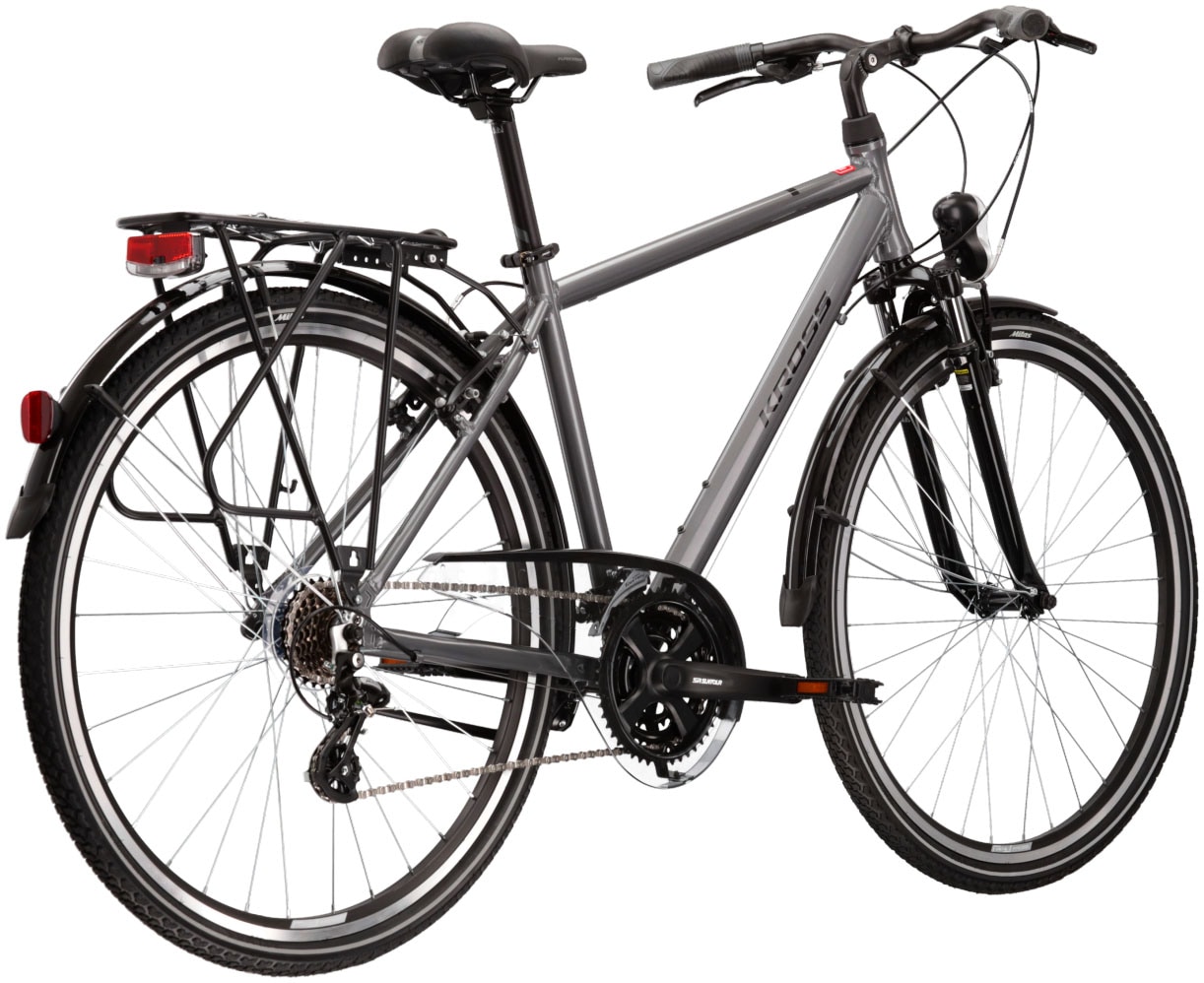 Kross Trekkingrad »KROSS Trekkingrad Trans 1.0 28" grau«, 21 Gang, Shimano, ALTUS M310 Schaltwerk, Kettenschaltung