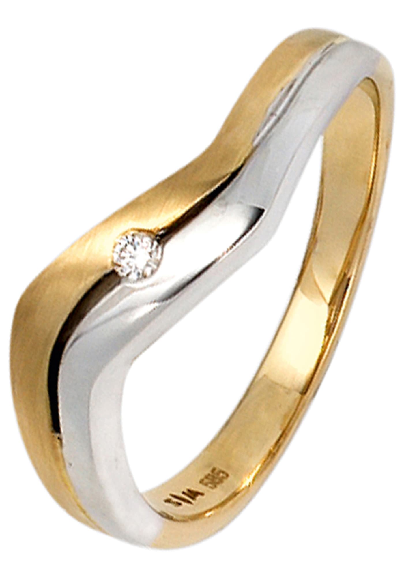 JOBO Diamantring, 585 bicolor BAUR Diamant online mit | Gold kaufen