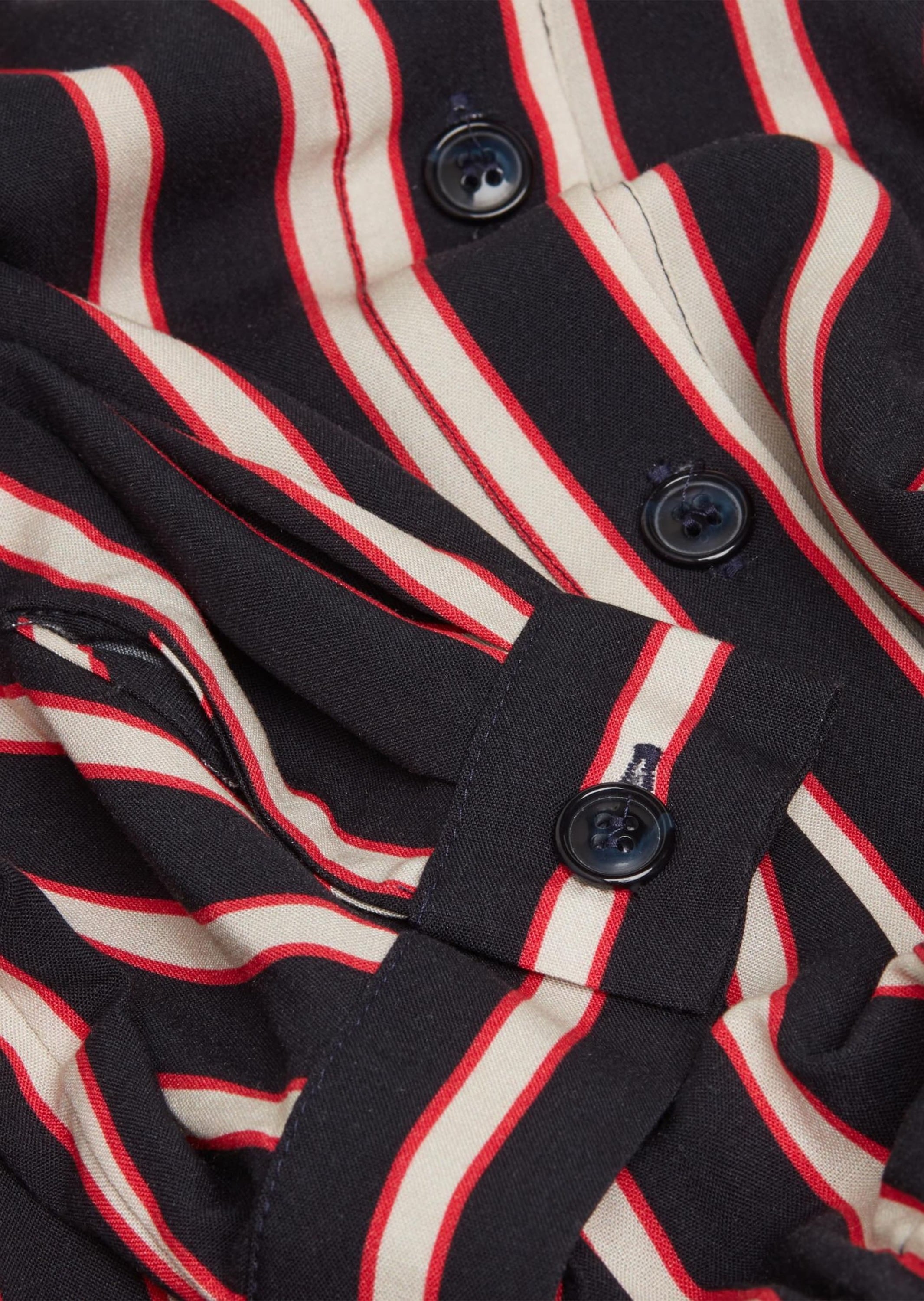 GOLDNER Midikleid »Kurzgröße Hemdblusenkleid mit Streifendruck«